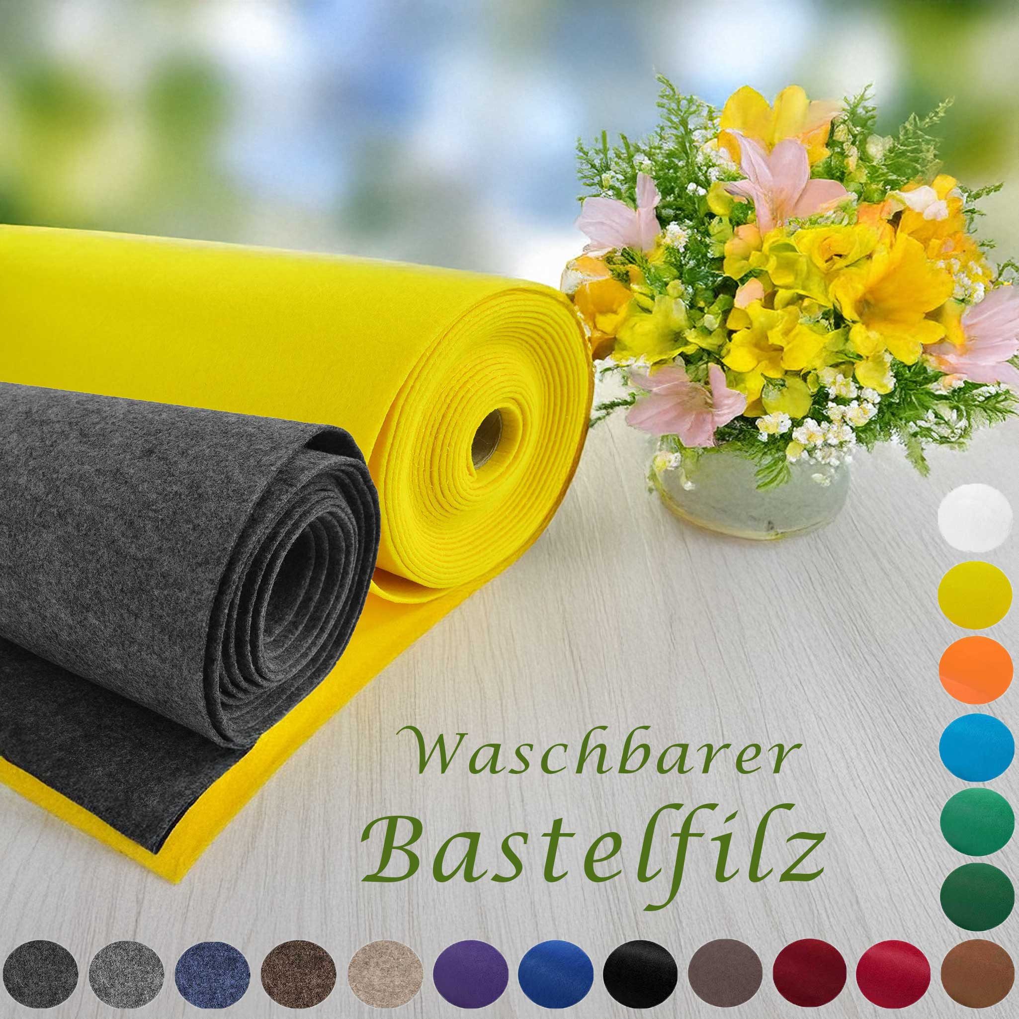 maDDma Stoff Bastelfilz waschbar Meterware Filz ab 1m x 90cm x 3mm Dekofilz, weiß