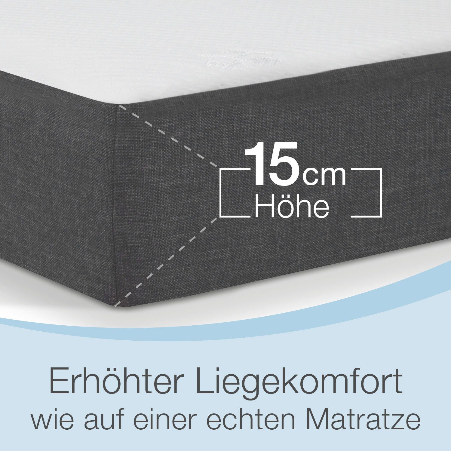 Klappmatratze Gästematratze »Deluxe«, 15 Bestschlaf, cm hoch, klappbar Grau/Weiß
