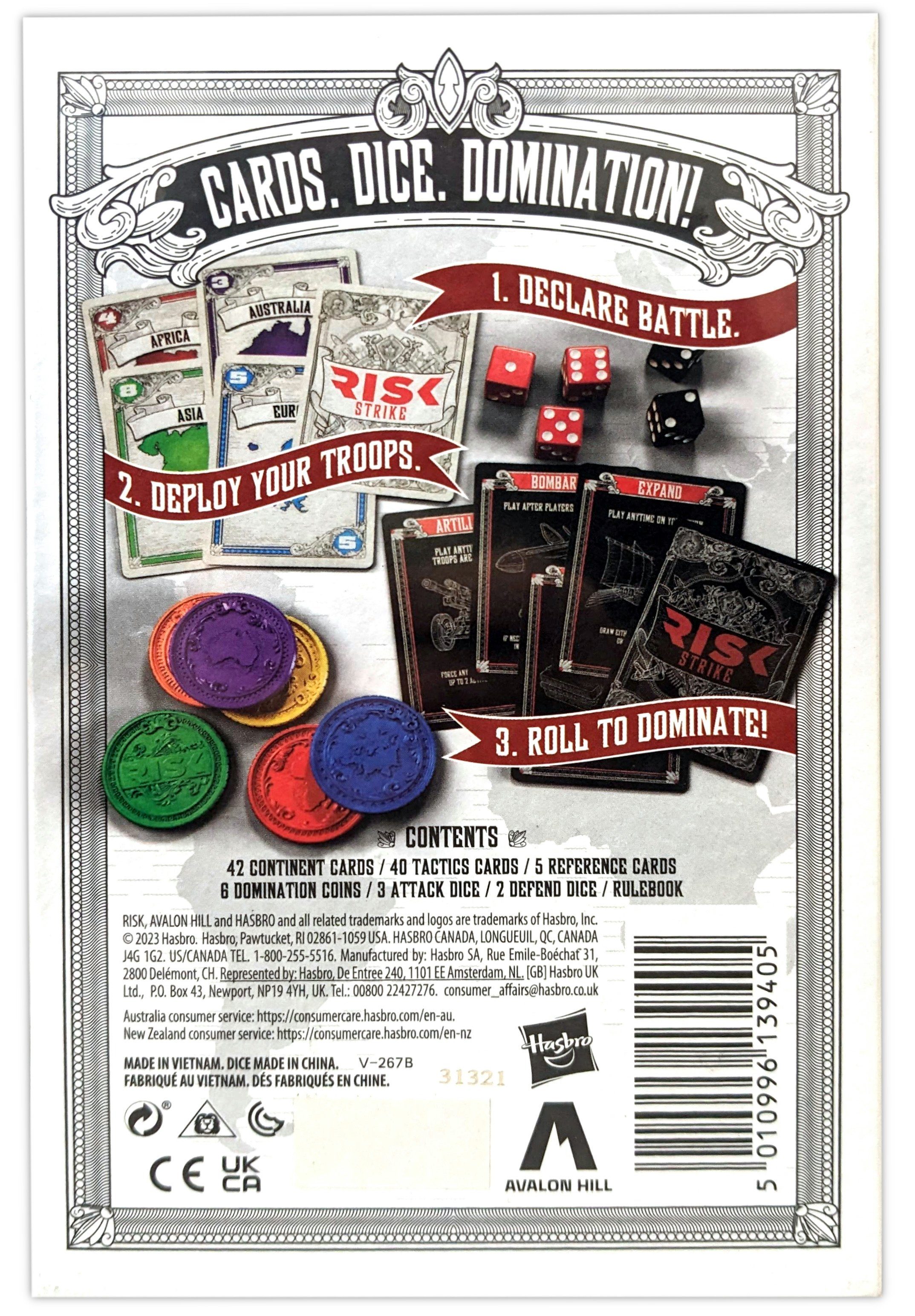 Hasbro Spiel Risk Strike, Kartenspiel, englische Version