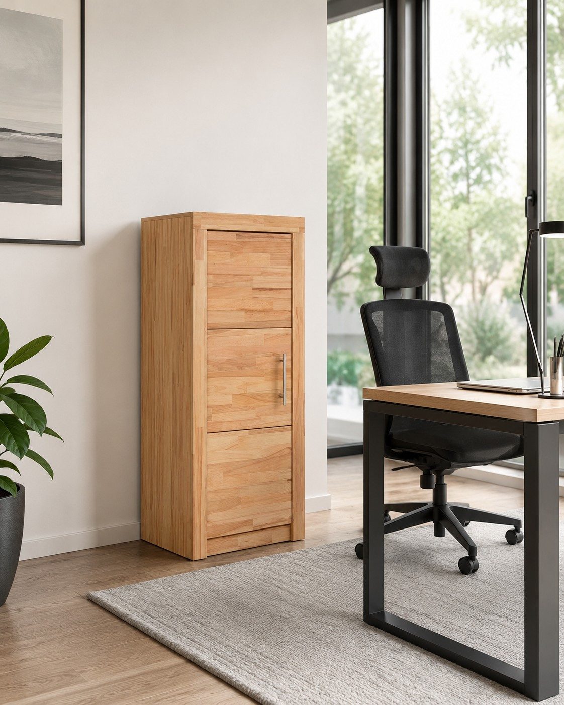bv-vertrieb Aktenschrank kleiner Aktenschrank 52x42x120 Büroschrank Kernbuche teilmassiv #2687