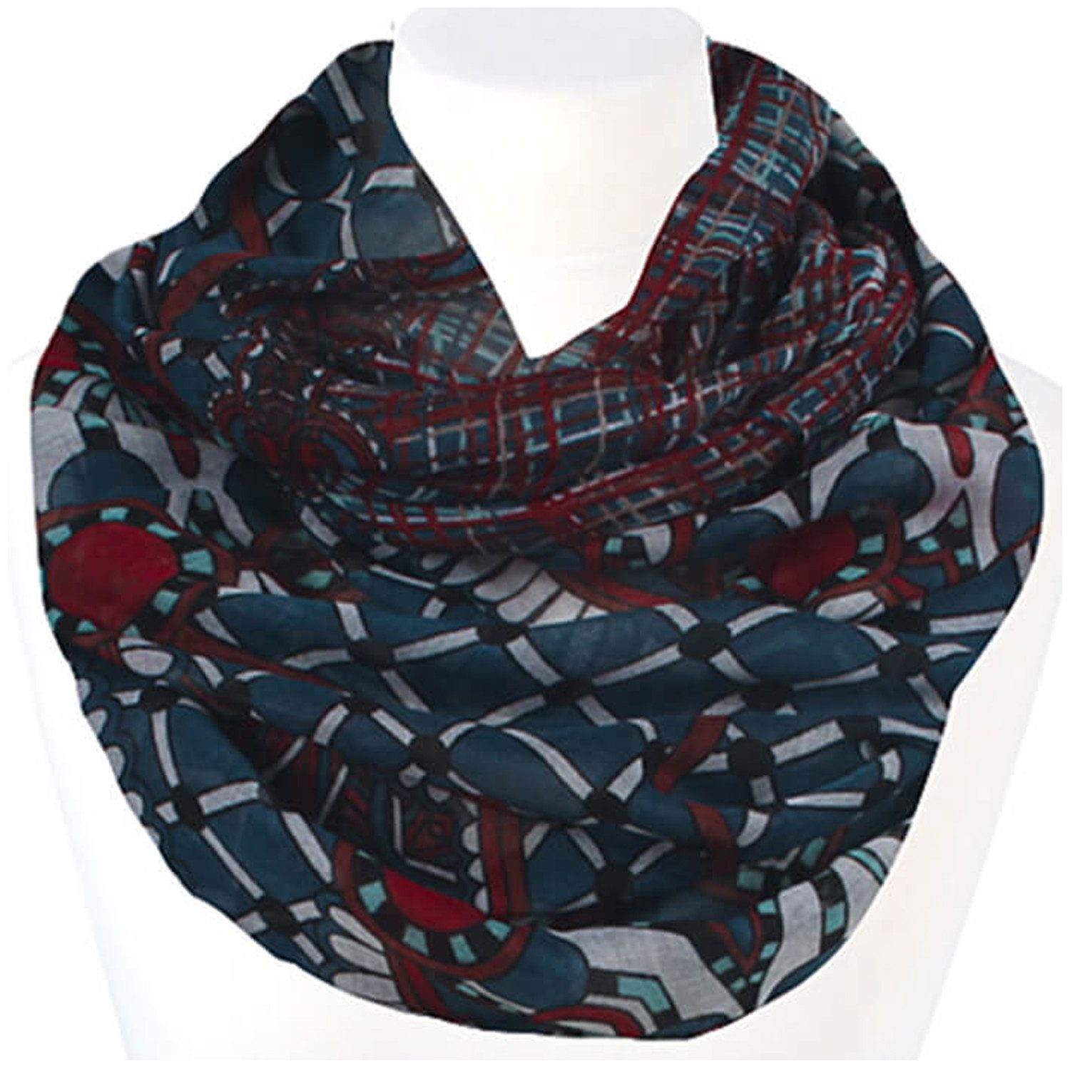chic4home Loop Trend Twist, (1-St. 1-teilig), Damen Loop-Schal Schlauchschal Karo-Paisley Muster