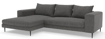 Feldmann-Wohnen Ecksofa Austin, 1 Teile, 275x170x83cm dunkelgrau Recamiere links mit Kissen