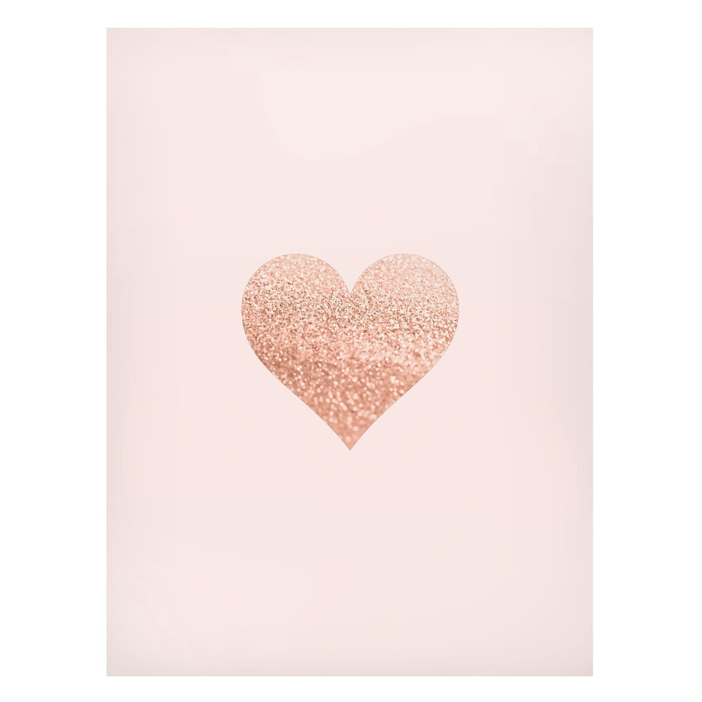 Bilderdepot24 Magnettafel Küche rosa Glitzerndes Herz, (1-tlg., Magnetboard Pinnwand für die Wand - metallische Tafel für Magnete), Magnetwand groß mit Motiv Büro Memoboard magnetisch Hochformat