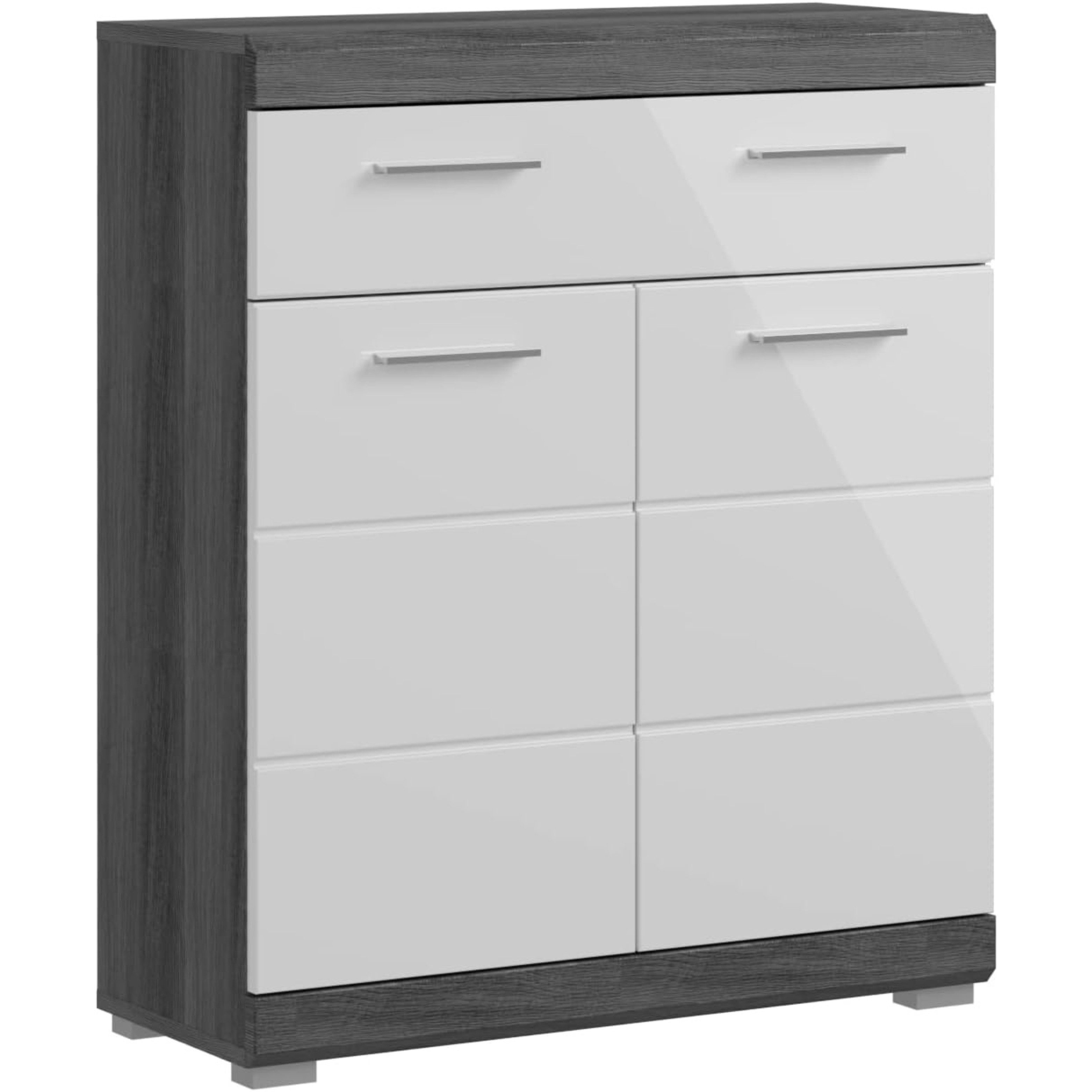 furnling Unterschrank Scott 1 Schublade, 2 Türen, Badkommode, Badschrank, Badmöbel, 74 cm breit