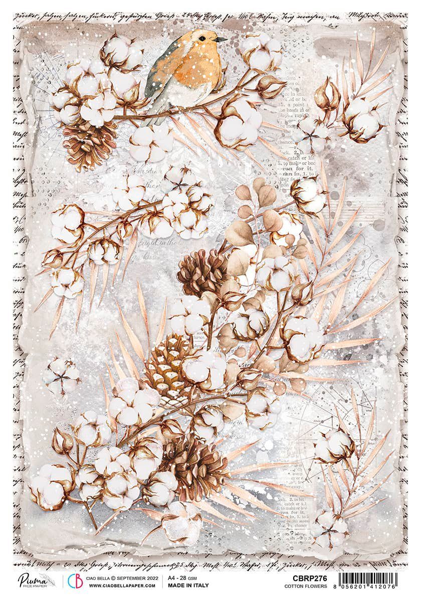 Ciao Bella Seidenpapier Blüten im Winter, 30 cm x 21,5 cm | Papier