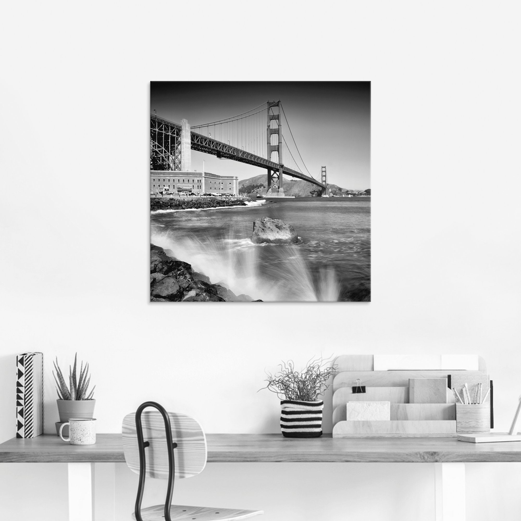 Artland Glasbild Golden Gate (1 Größen Brandung, St), in Bridge verschiedenen Amerika mit