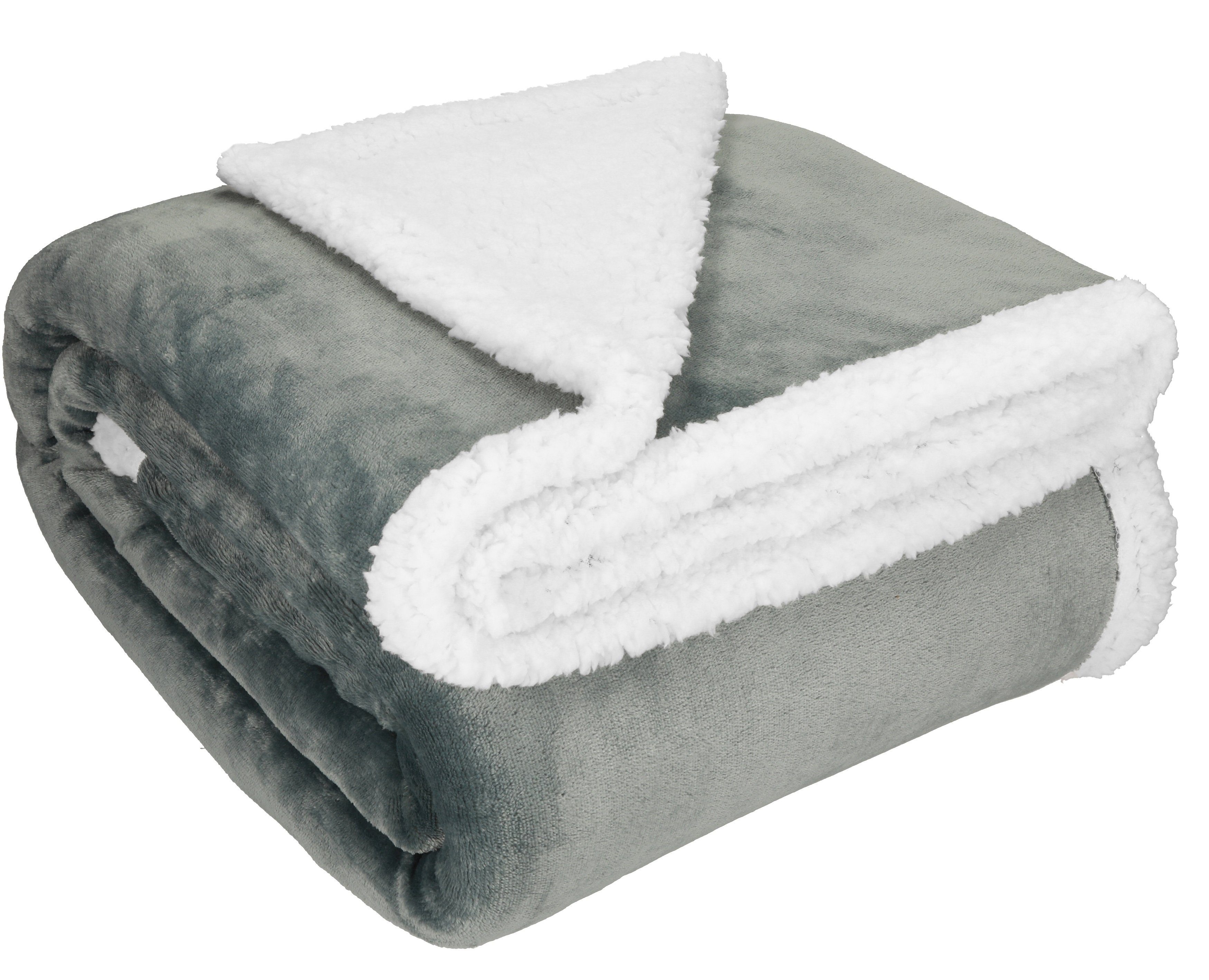 Wohndecke Luxus Flanell Sherpa Kuscheldecke XXL günstig online kaufen