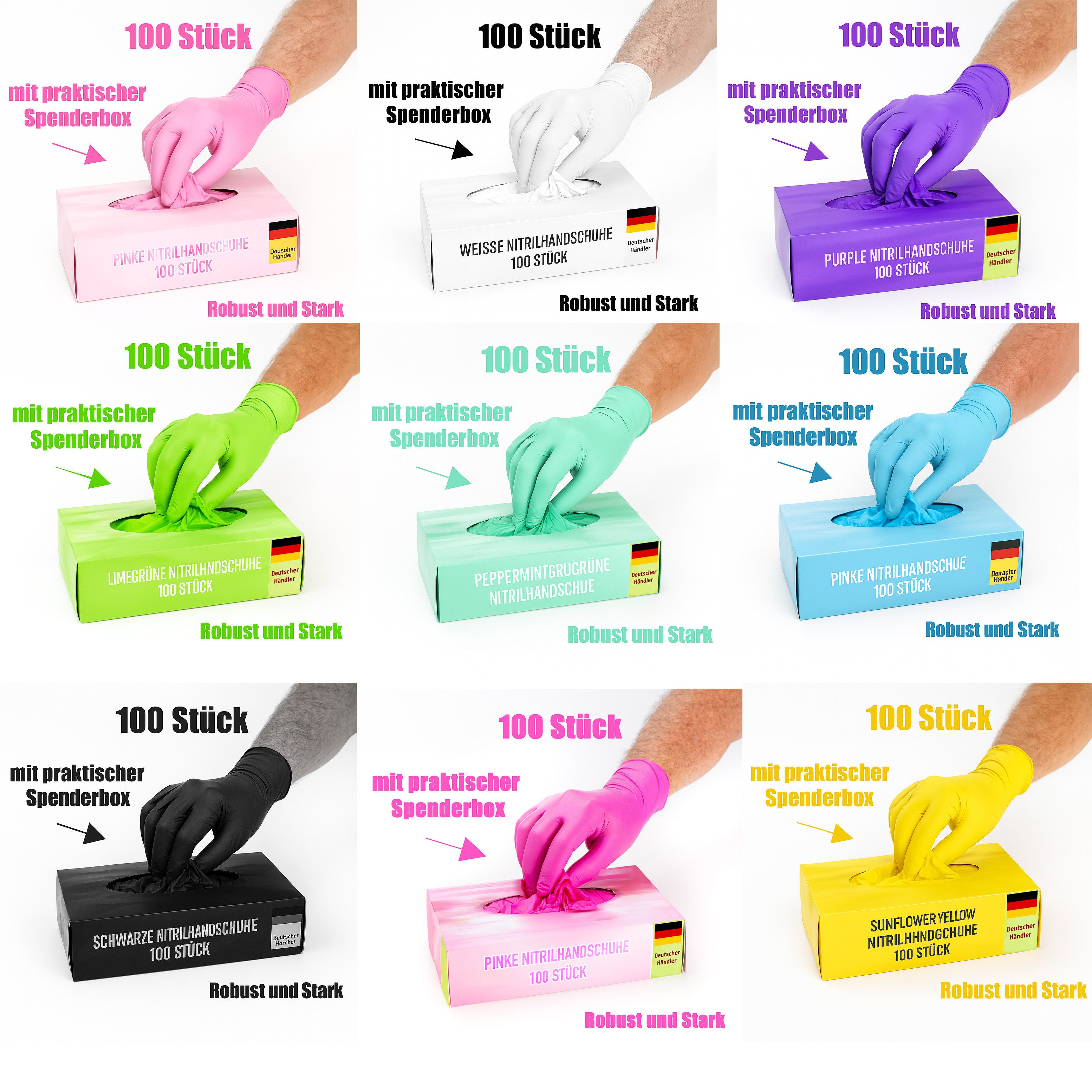 Kemes Einweghandschuhe Nitrilhandschuhe 100 Stück Gummihandschuhe Lebensmittelgeeignet Latexfrei