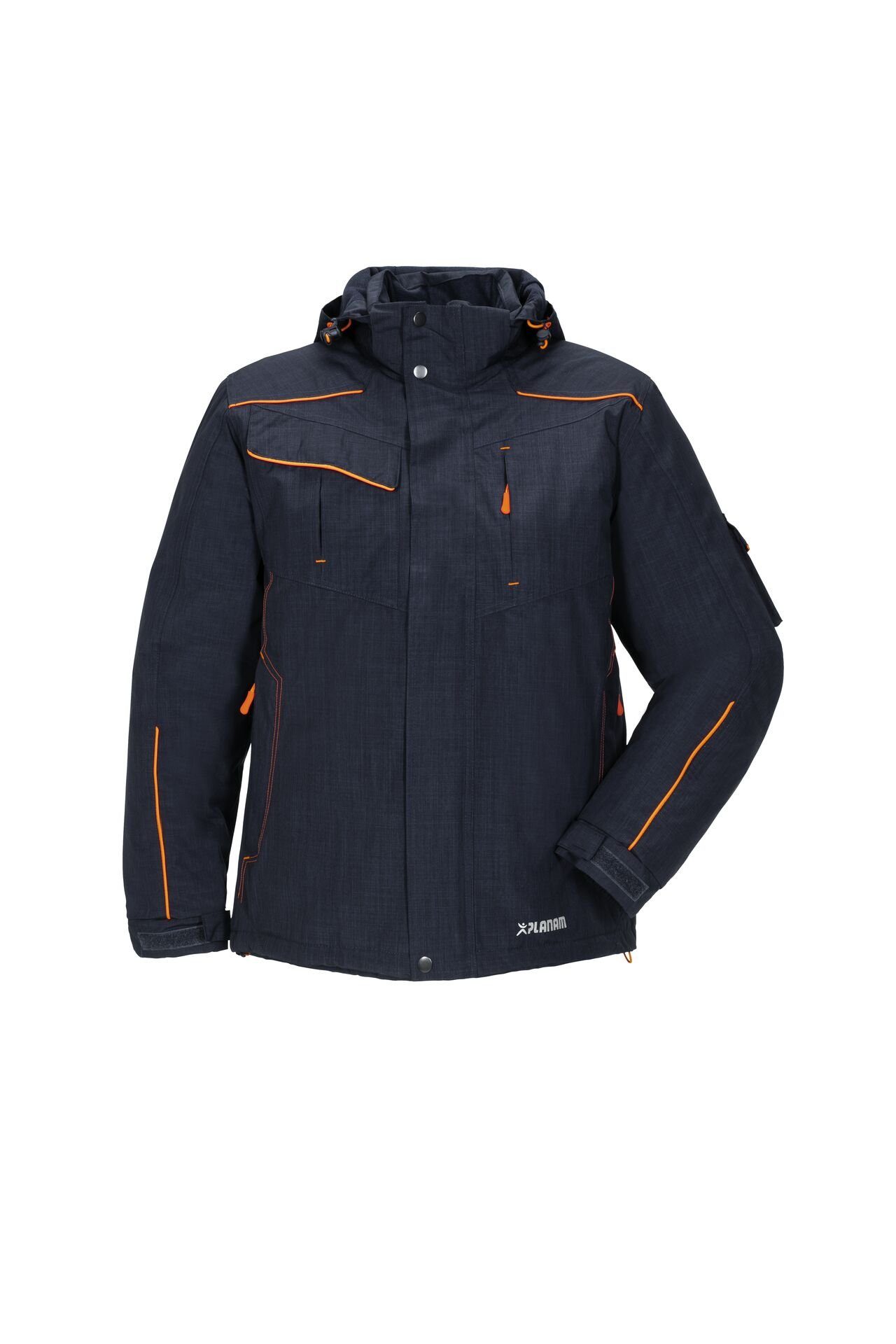 Planam Arbeitshose Neon Jacke Outdoor marine/orange Größe L (1-tlg)