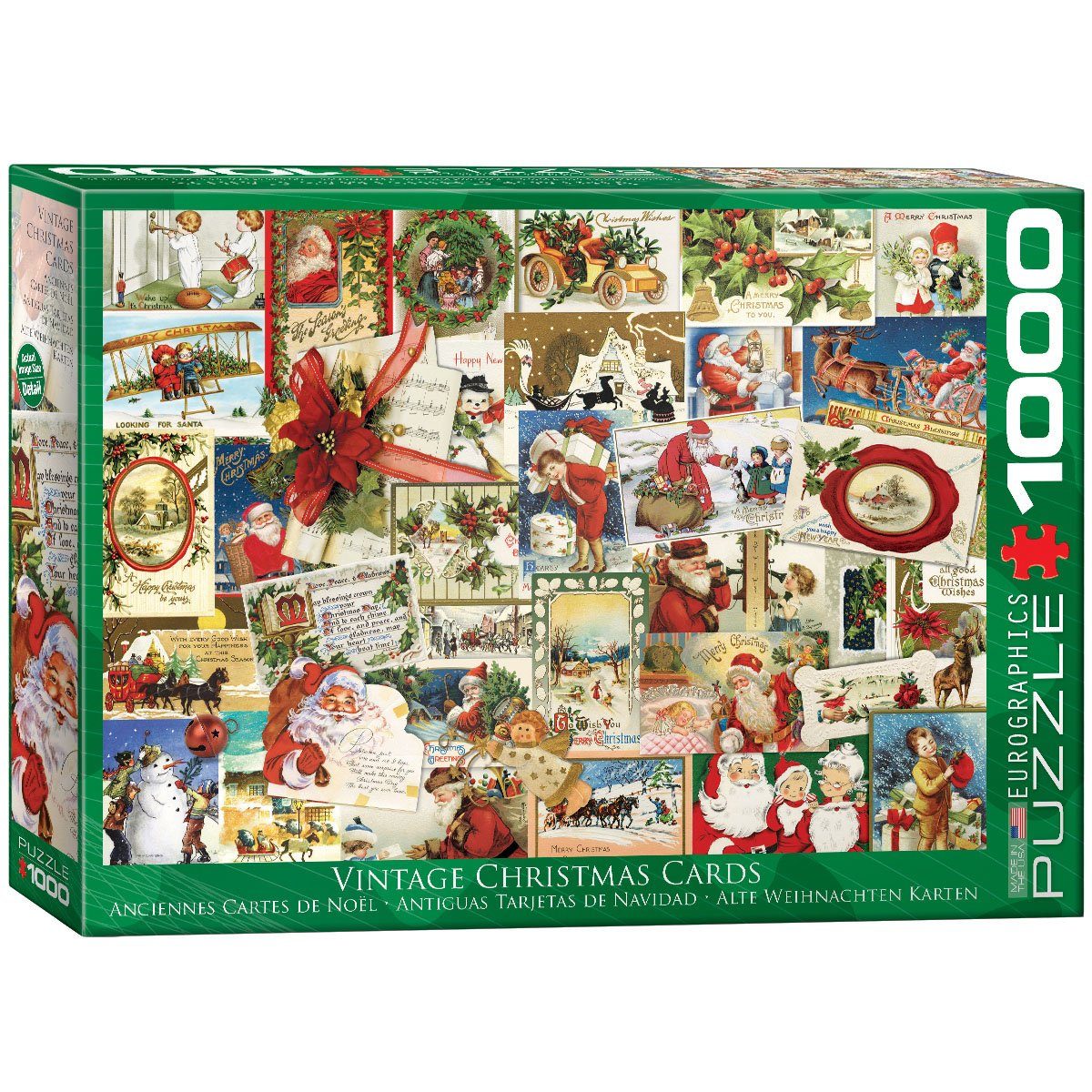 EUROGRAPHICS Puzzle Eurographics 607841 Vintage Christmas Cards Puzzle, 1000 Puzzleteile