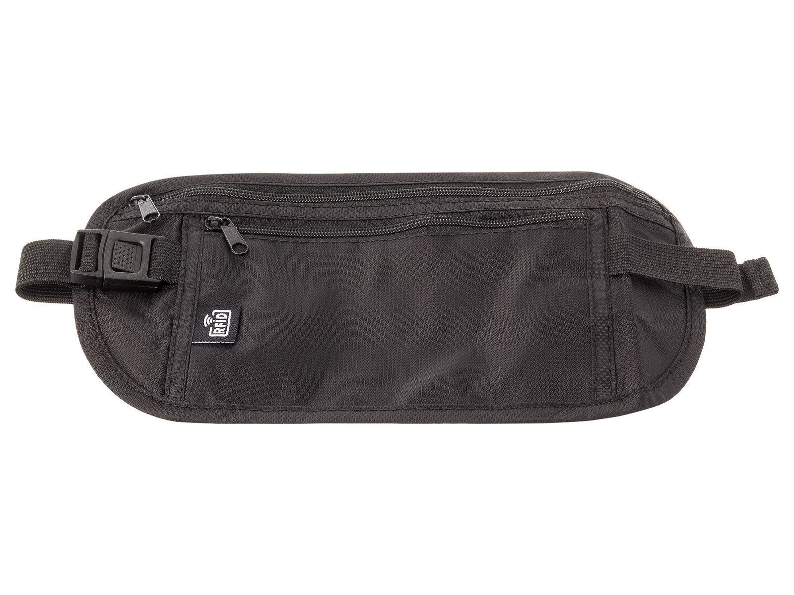 Franky Gürteltasche Bauchtasche für Reisen – flach, sicher & unter Kleidung tragbar (ein Stück, 1-tlg., ca. B/H/T 26/13/3 cm), verstellbarer Bauchgurt