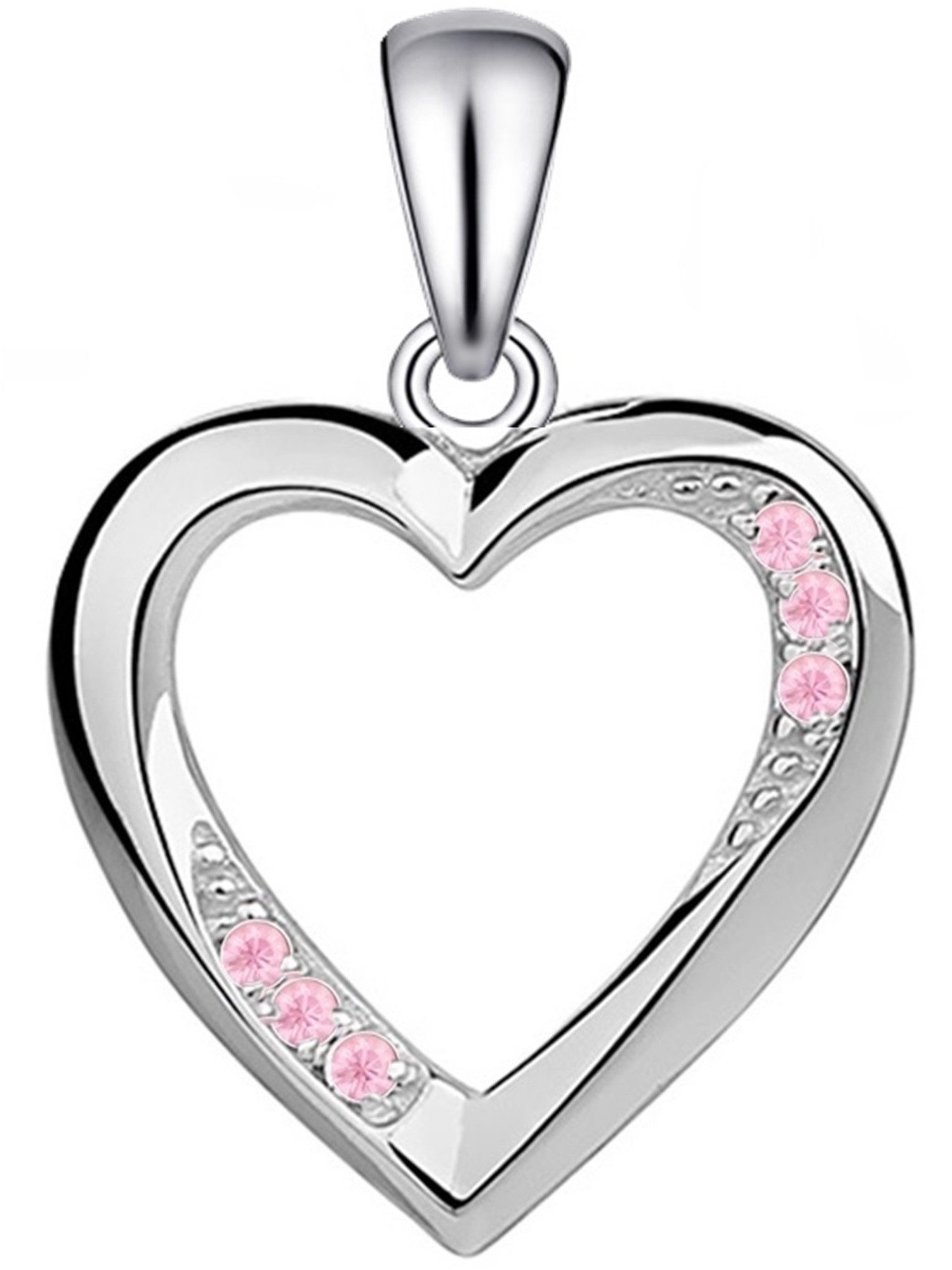 Goldene Hufeisen Herzanhänger Herz Anhänger 925 Sterling Silber mit Zirkonia Kristall Kettenanhänger (1 Stück, inkl. Geschenkbox), Rhodiniert