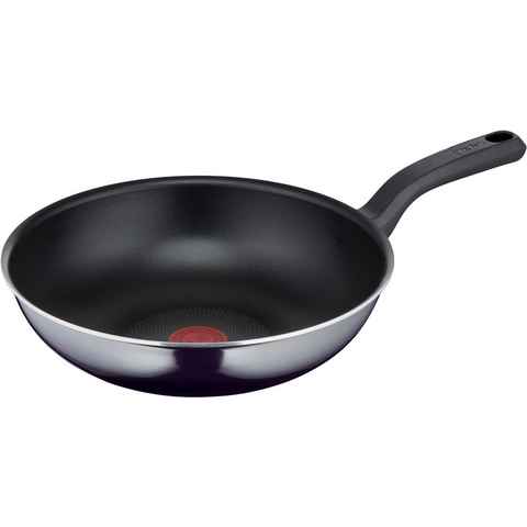 Tefal Wok Resist, Aluminium, Emaille, Antihaft, Thermo-Signal, alle Herdarten außer Induktion