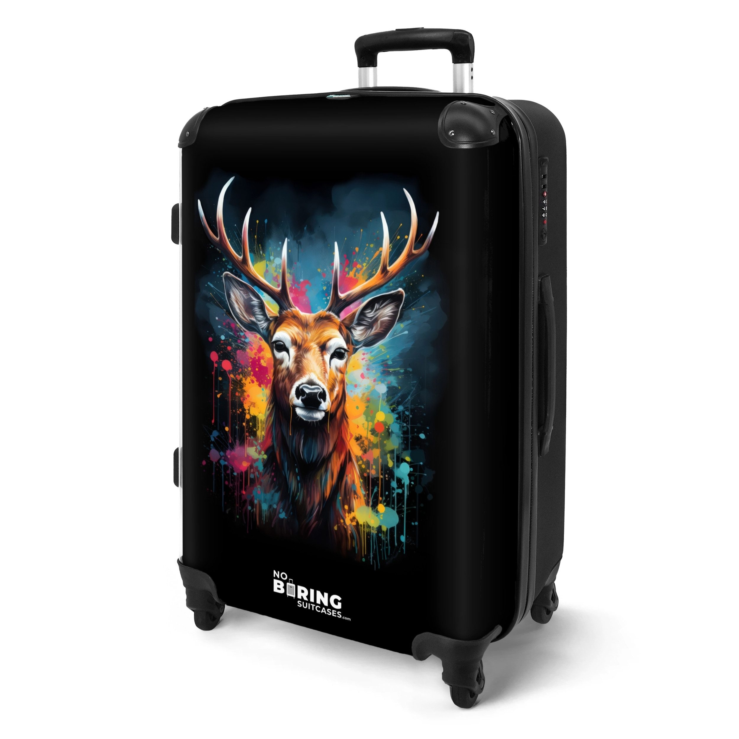 NoBoringSuitcases.com© Hartschalen-Trolley Hirsch mit Geweih zwischen günstig online kaufen