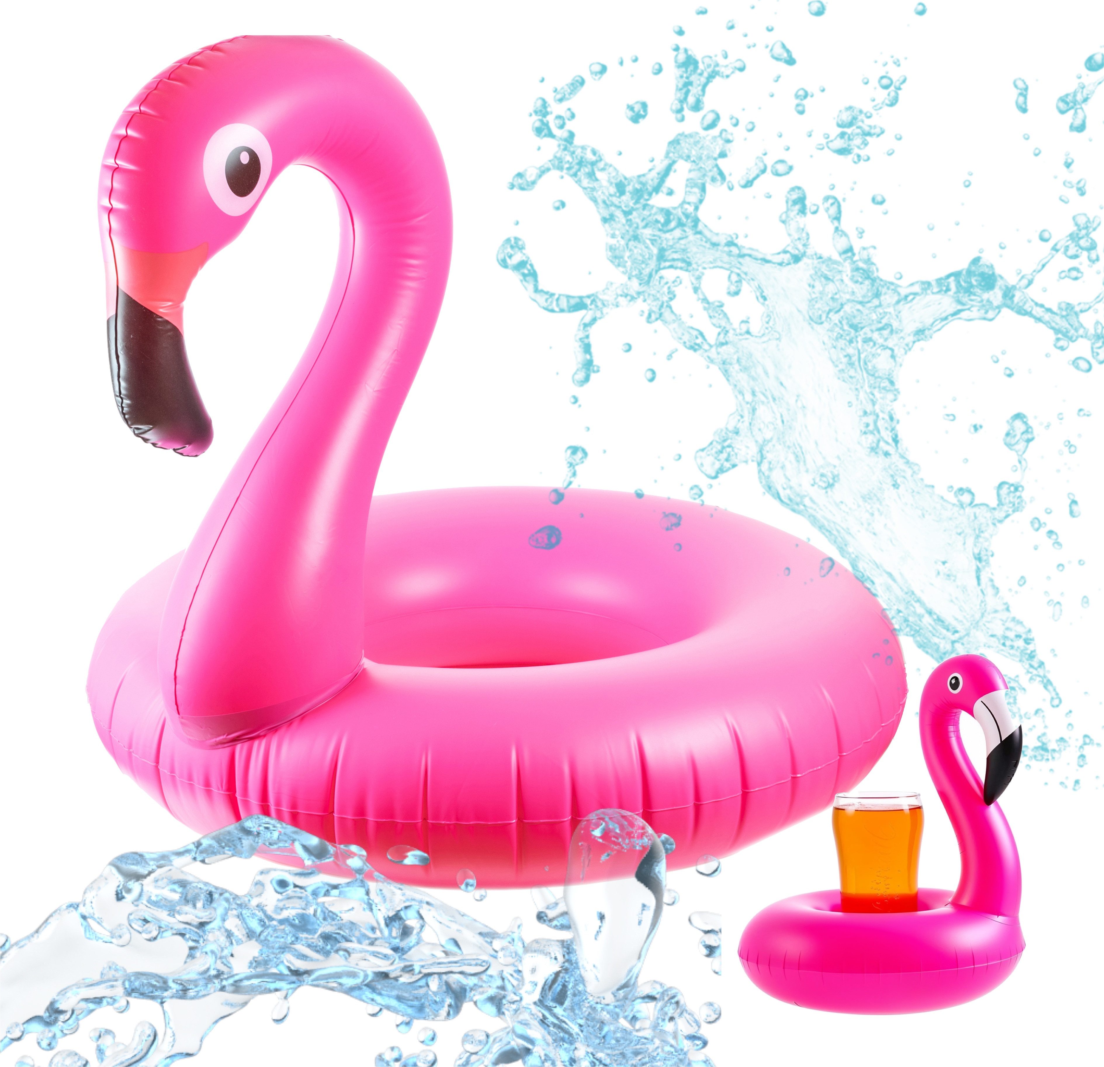 Schwimmring Flamingo aufblasbar - ca. 110 cm Schwimmring Luftmatratze Flamingoring