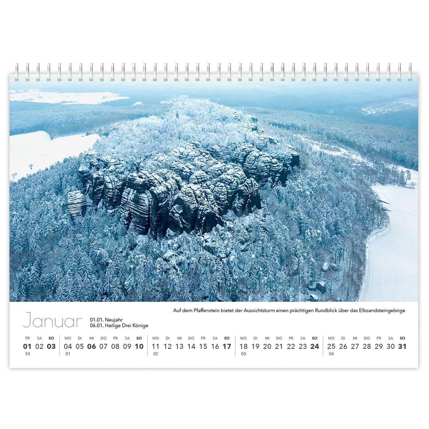 Schubert Wandkalender Kalender Sachsen von oben kompakt 2027