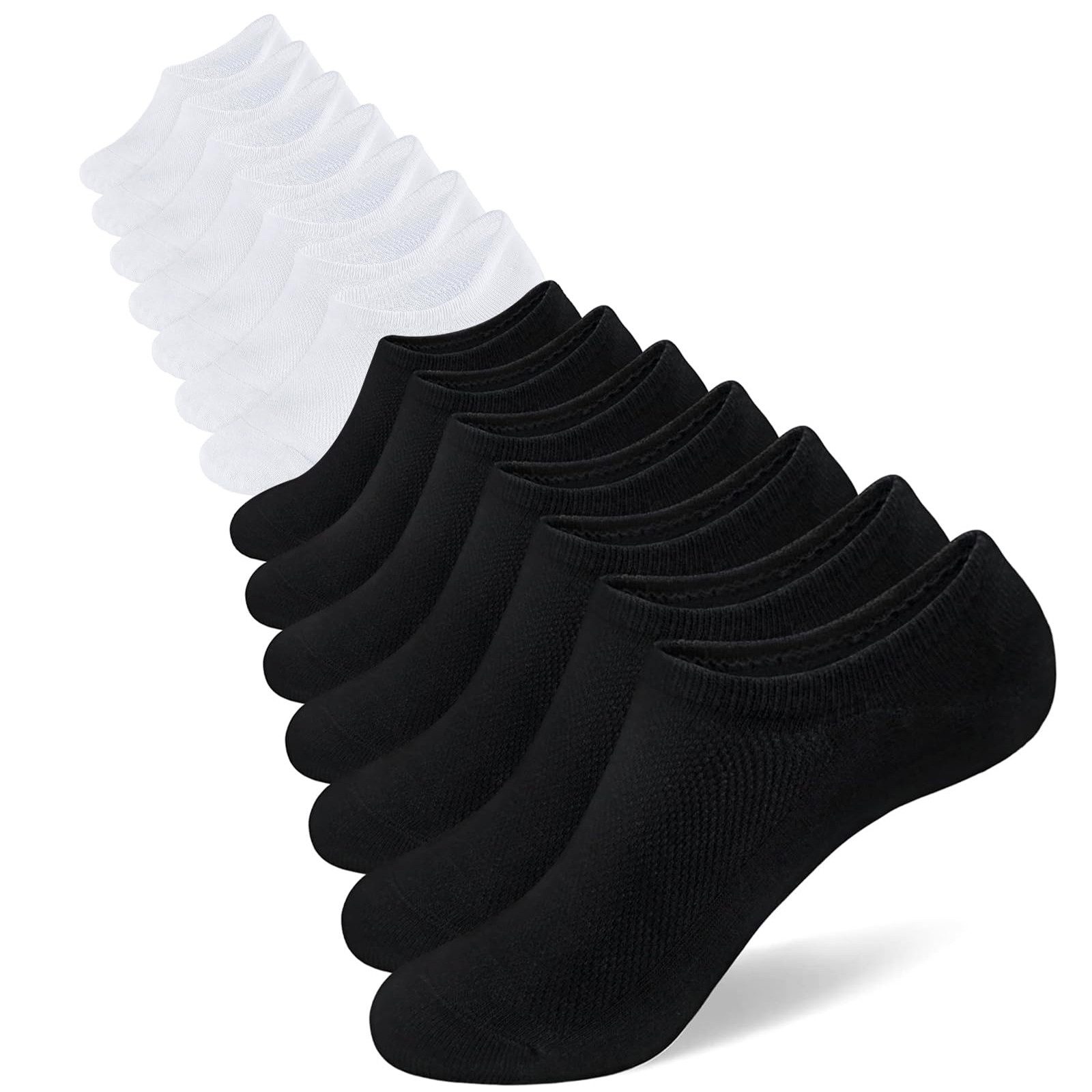 MOPUEA Kurzsocken Zehensocke Kurzsocken Socken Socken unsichtbar, 14-Paar (Alltagssocken mit Silikonfußbett, atmungsaktiv und rutschfest bequem, 200-Nadel-Socken, weich, leicht, atmungsaktiv, mit Feuchtigkeitsregler) Atmungsaktiv, rutschfest, elastisch, feuchtigkeitsregulierend, robust.