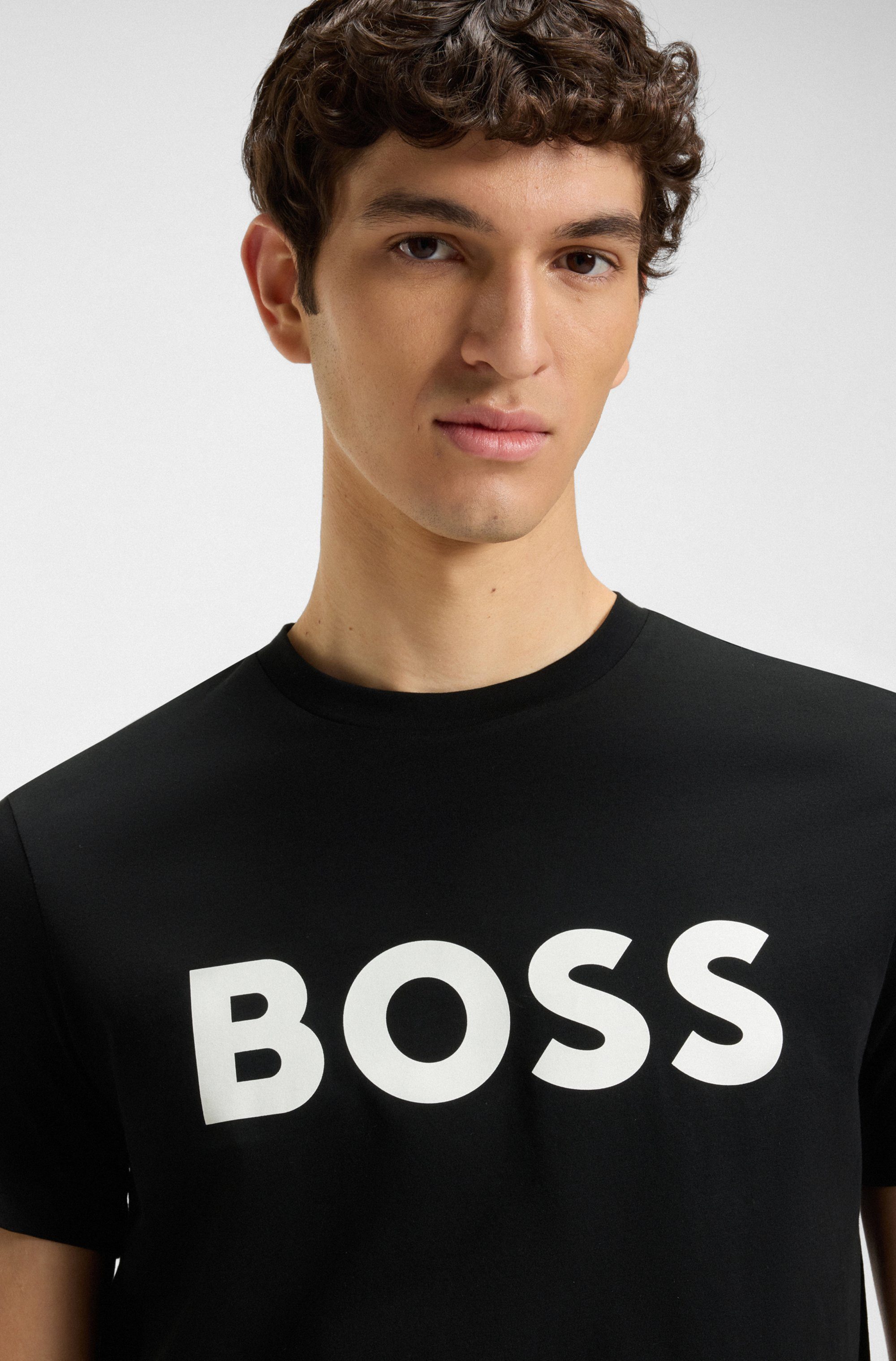 BOSS ORANGE T-Shirt Thinking (1-tlg) Rundhalsausschnitt, Regular Fit, großer Logodruck