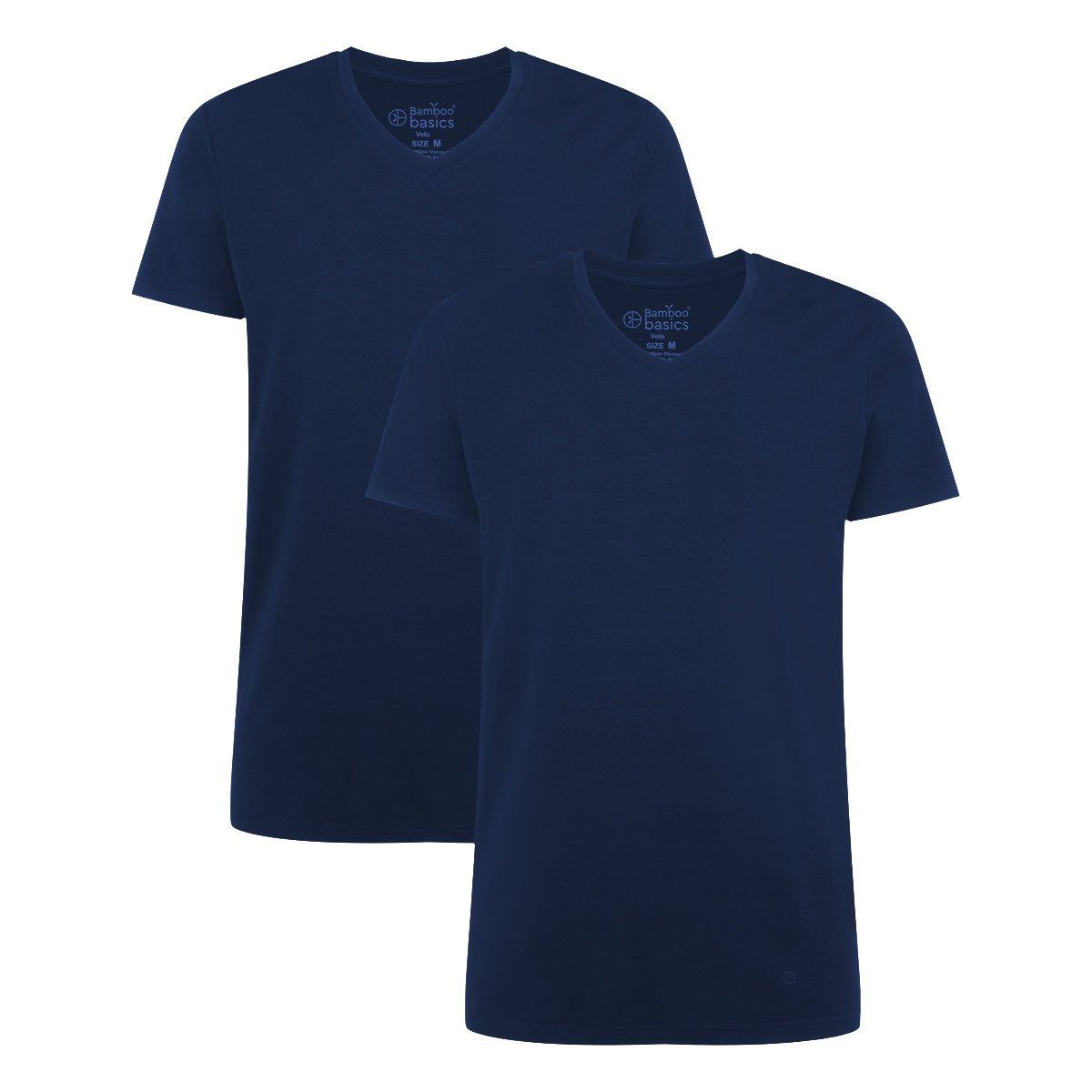 Bamboo basics T-Shirt Herren T-Shirt VELO, 2er Pack - Unterhemd Marine