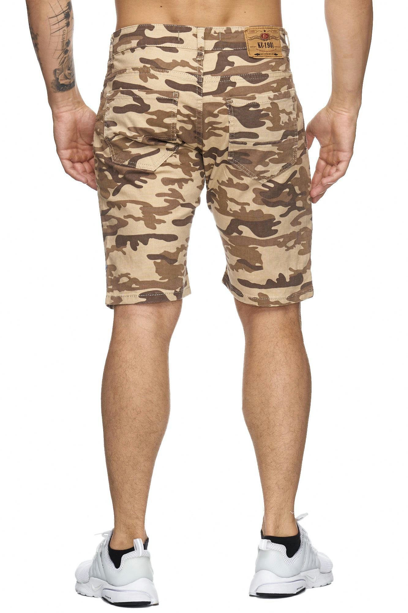 1-tlg., Design) Mixed Bermudas Freizeit im Casual Color Shorts (Kurze Sweatpants, OneRedox 4037C modischem Fitness Hose