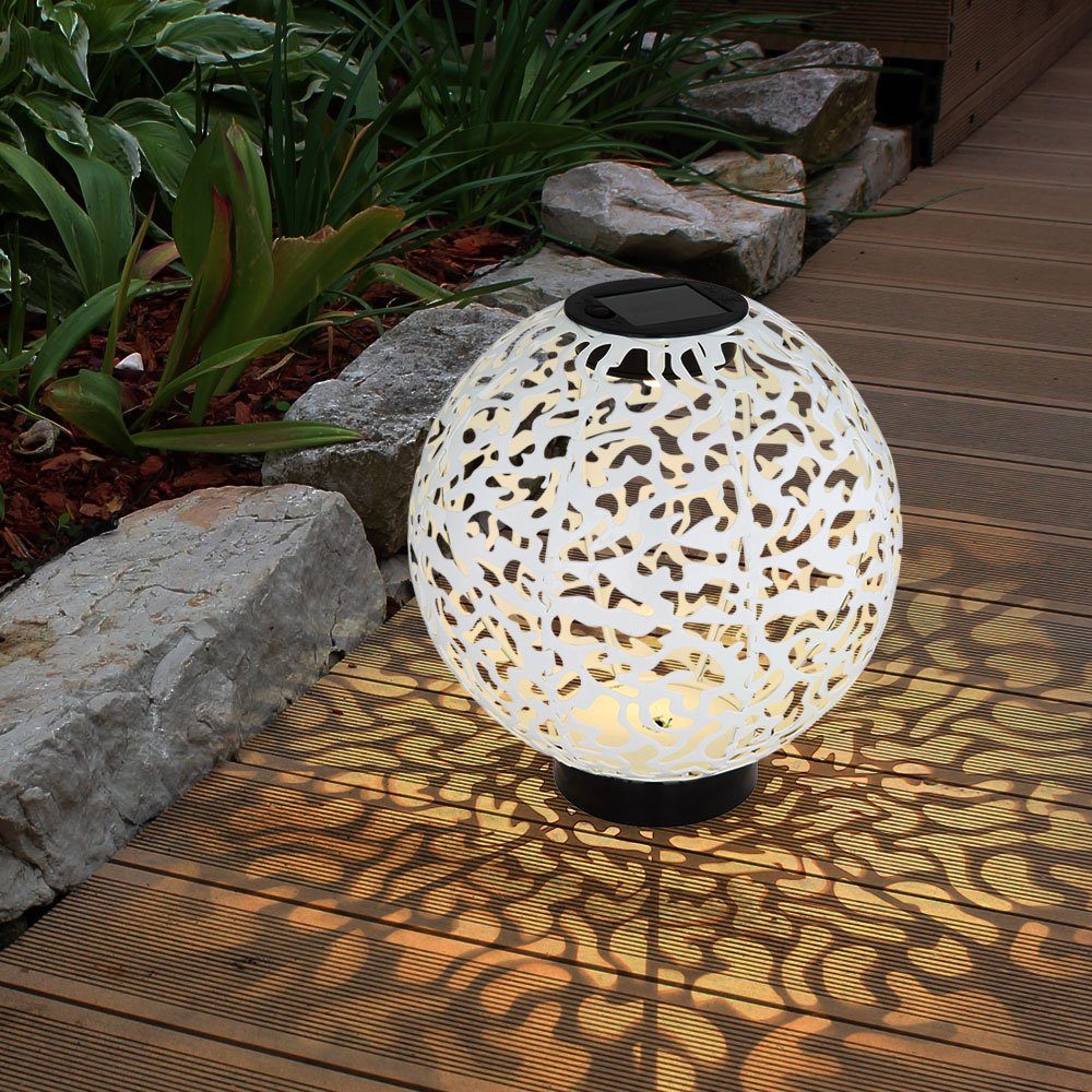 etc-shop Gartenleuchte, LED-Leuchtmittel fest verbaut, Solar Outdoor cm Solarkugel LED Kugel 20 Garten Lampe Balkon Warmweiß