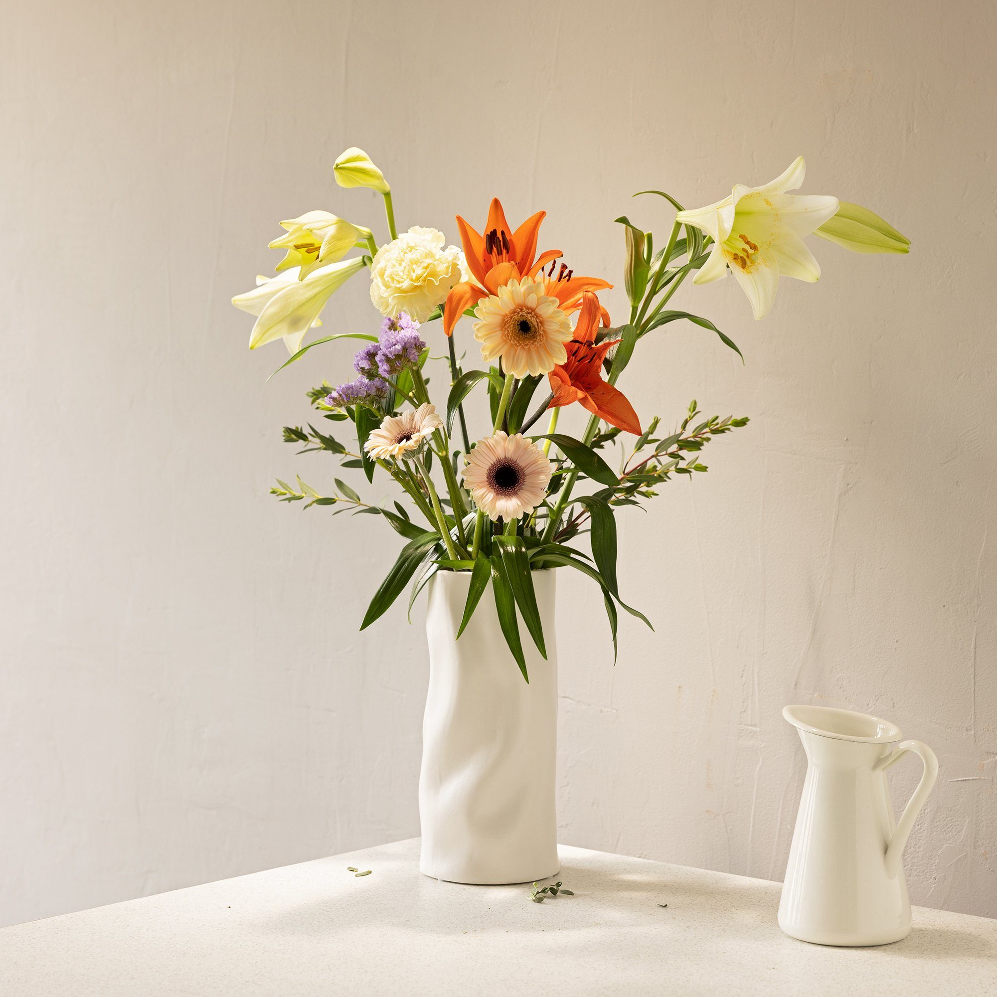 Dekovase - Wohnzimmer Vase Navaris modern weiß Blumenvase Blumen - Vase Deko
