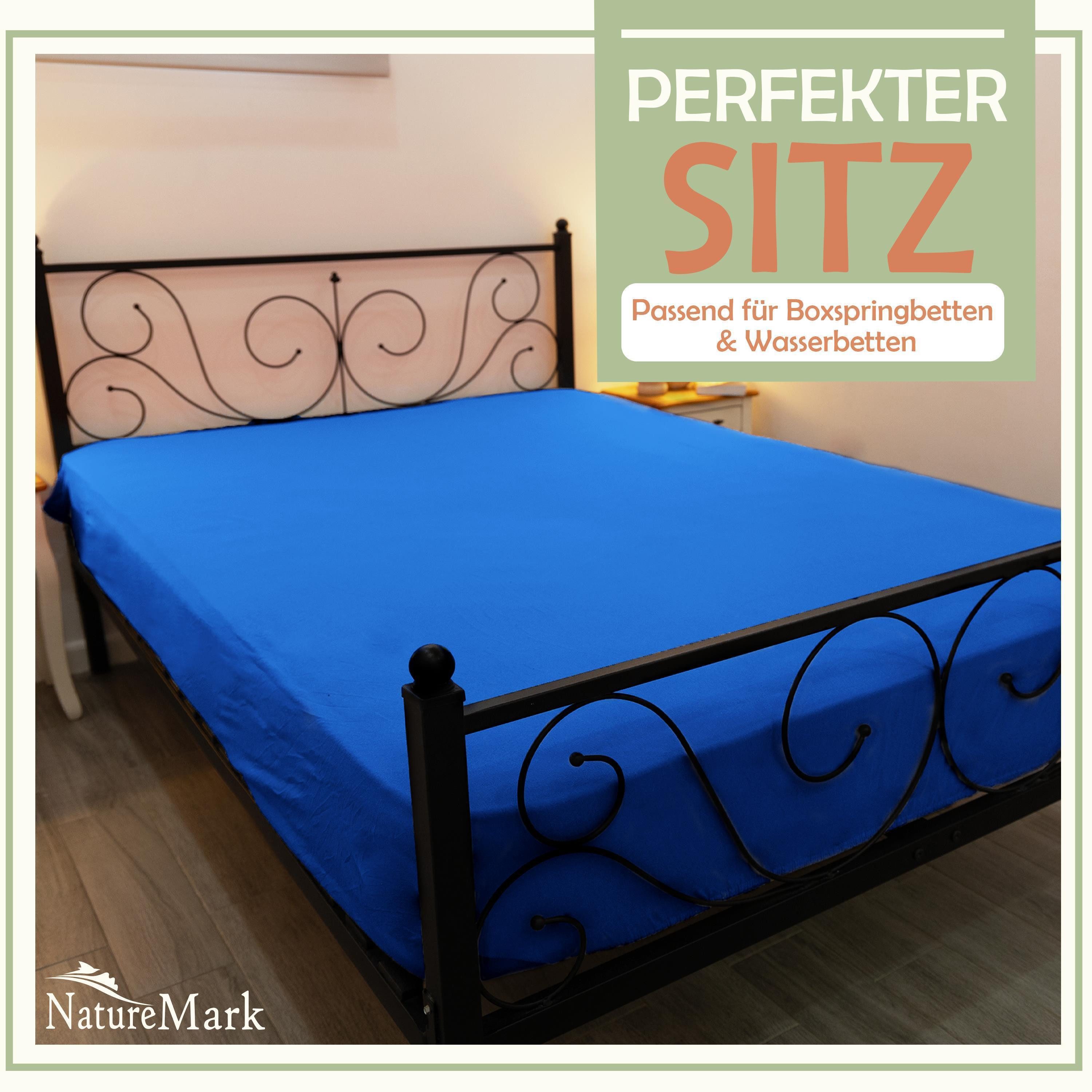 NatureMark Spannbettlaken Mikrofaser Spannbetttuch, Polyester, Gummizug: ru günstig online kaufen