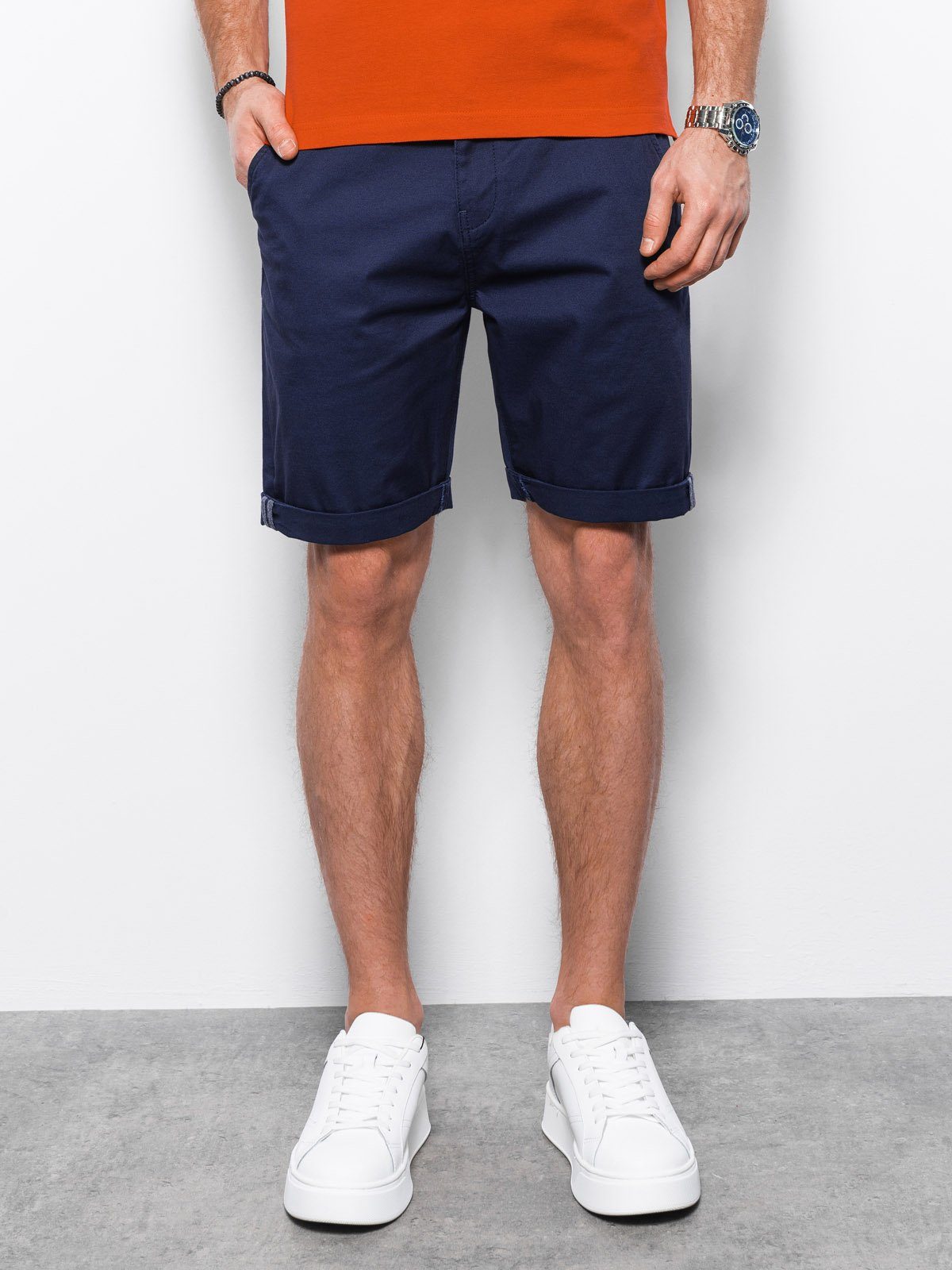 OMBRE Shorts Ombre Herren Chino-Shorts - navy blau V2 W243 M marineblau