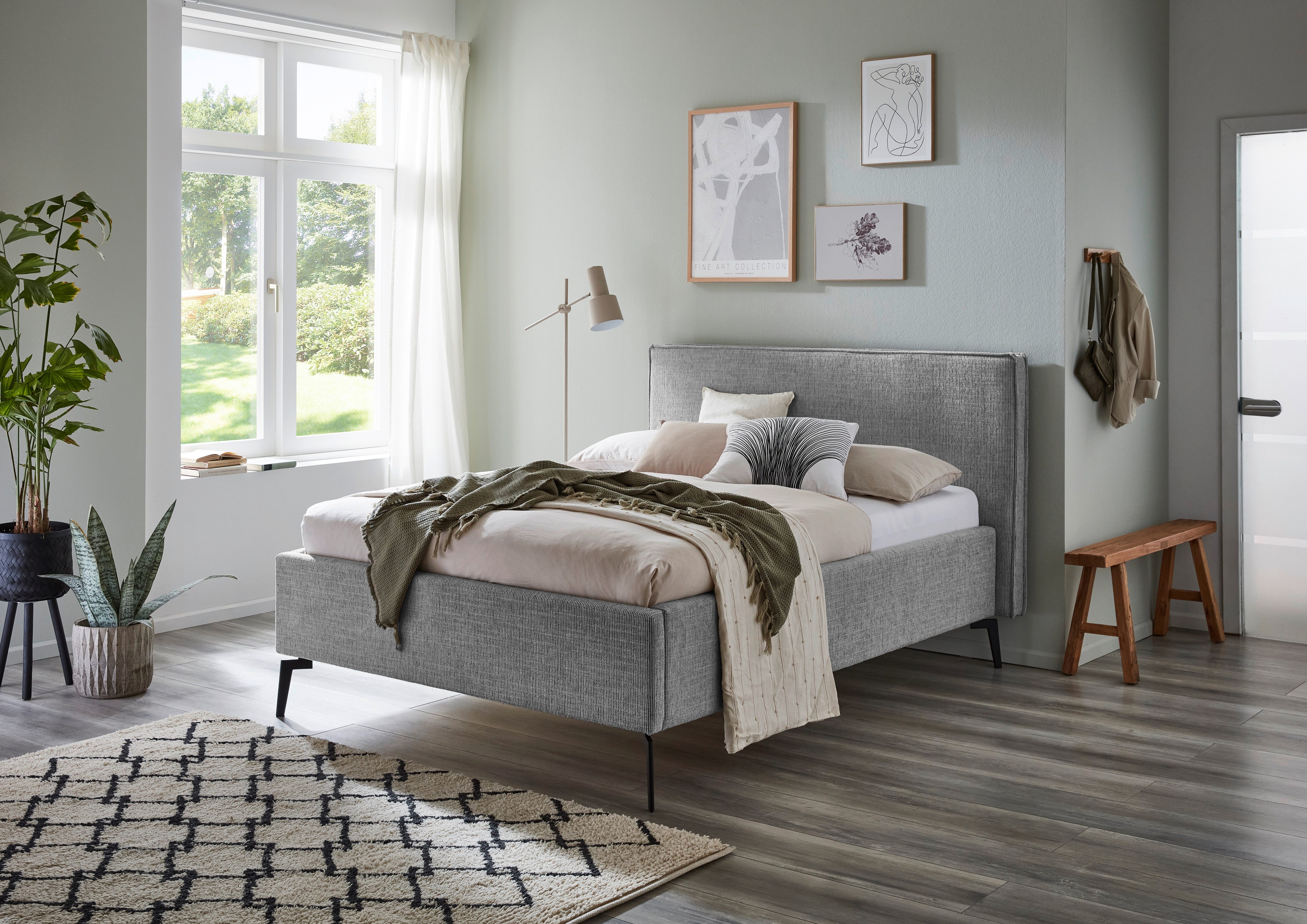 meise.möbel Polsterbett Riva II, mit schwarzen Metallfüßen, wahlweise mit Bettkasten