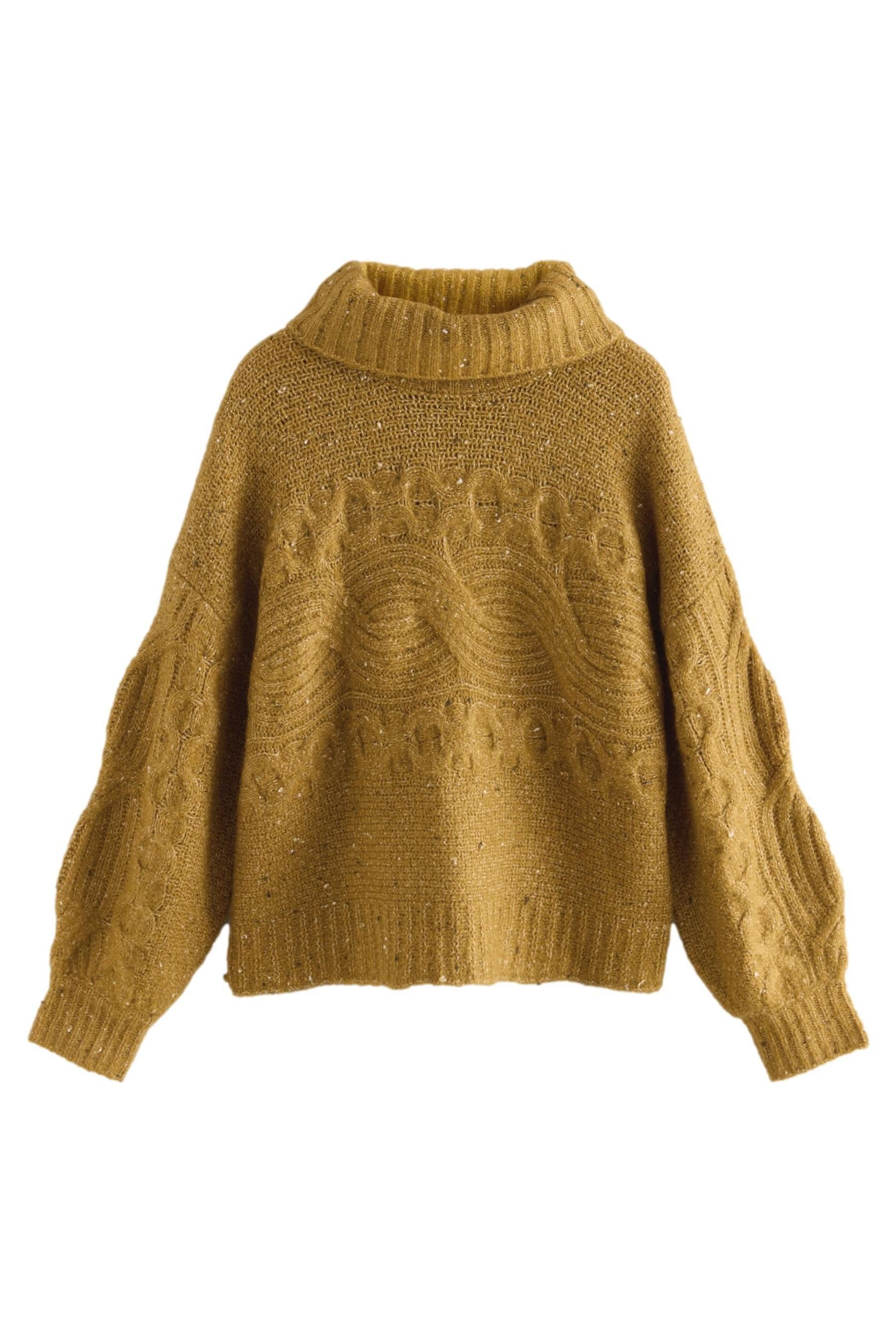 Rollkragenpullover Strickpullover mit Rollkragen Noppengarn Kombiteil