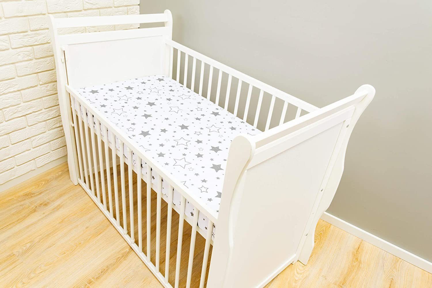 Amilian Spannbettlaken Spannbetttuch für Babybett Kinderbett Baby 100% Baumwolle 140x70 cm, Gummizug: an den Ecken, in vielen Mustern erhältlich