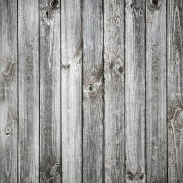 Wallario Möbelfolie Holz-Optik Textur hellgraues Holz Paneele Dielen mit Asteinschlüssen