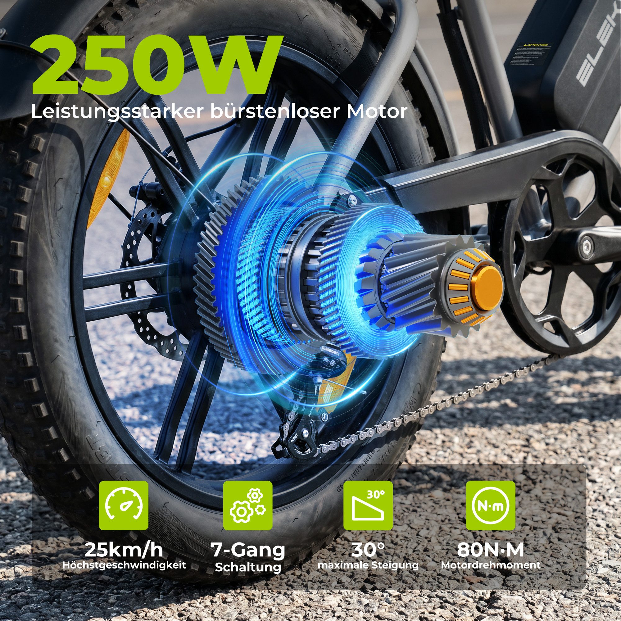 Vankel E-Bike Cityrad E6-2.0 Elektrofahrrad 20” x 4 Damen u. Herren Pedelec 720Wh Max.108KM, Heckmotor, 720 Wh, Pedelec, Elektrofahrrad E-Mountainbike für Erwachsene, E-bikes