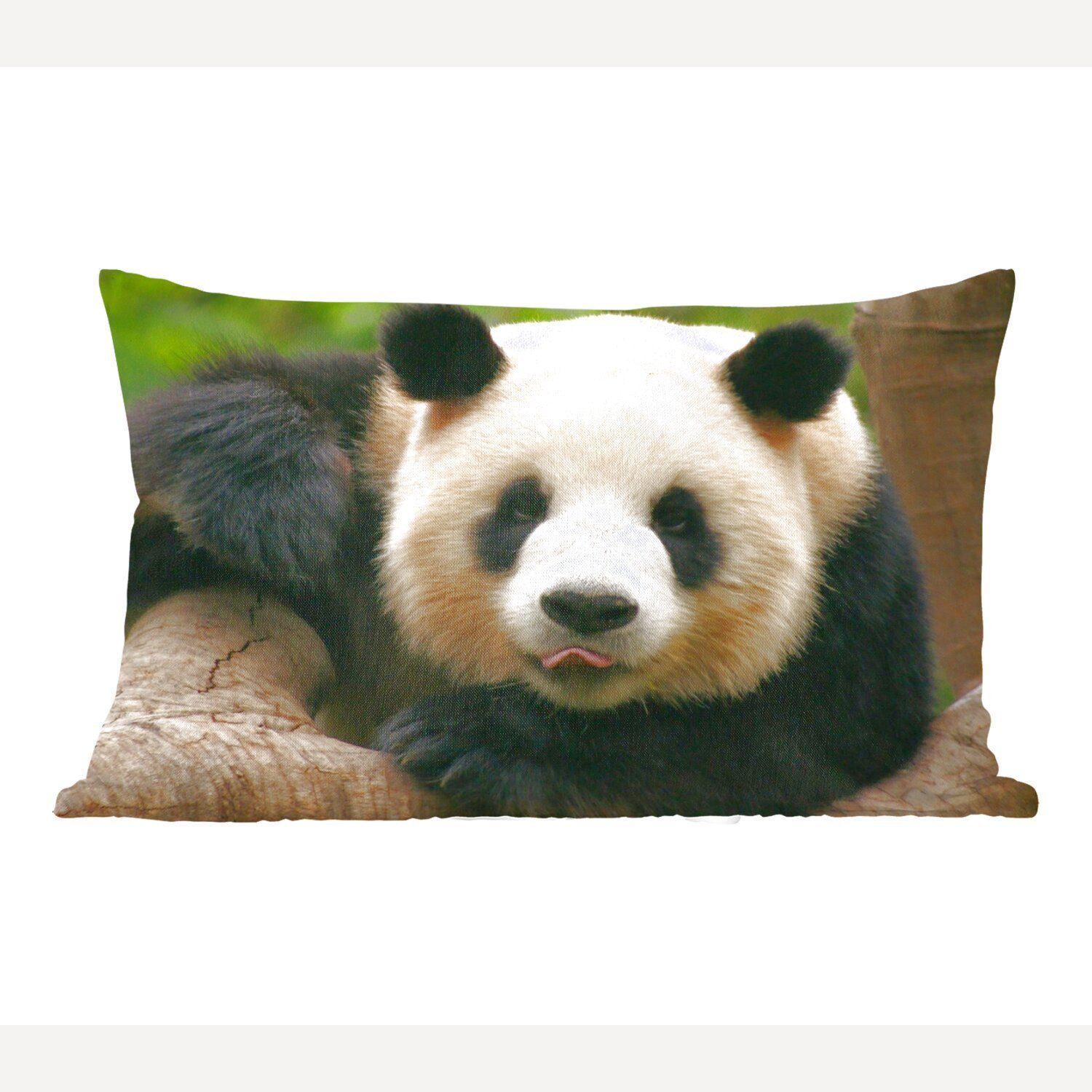 MuchoWow Dekokissen Tiere - Panda - Bäume, Wohzimmer Dekoration, Zierkissen, Dekokissen mit Füllung, Schlafzimmer