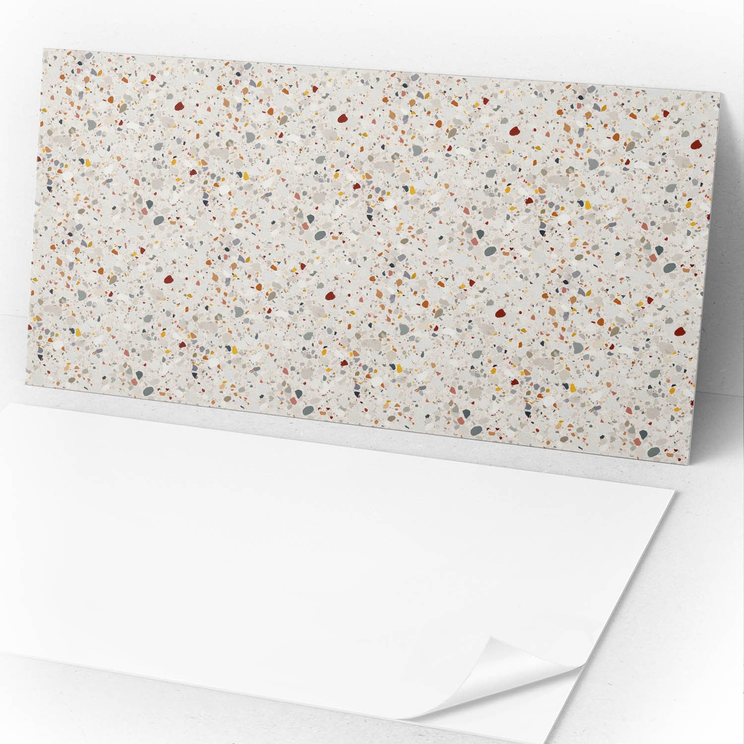 Coloray Spritzschutz Vinylpaneele selbstklebend für Wandgestaltung im Innenbereich, Muster mit verschiedenen Formen, Beige
