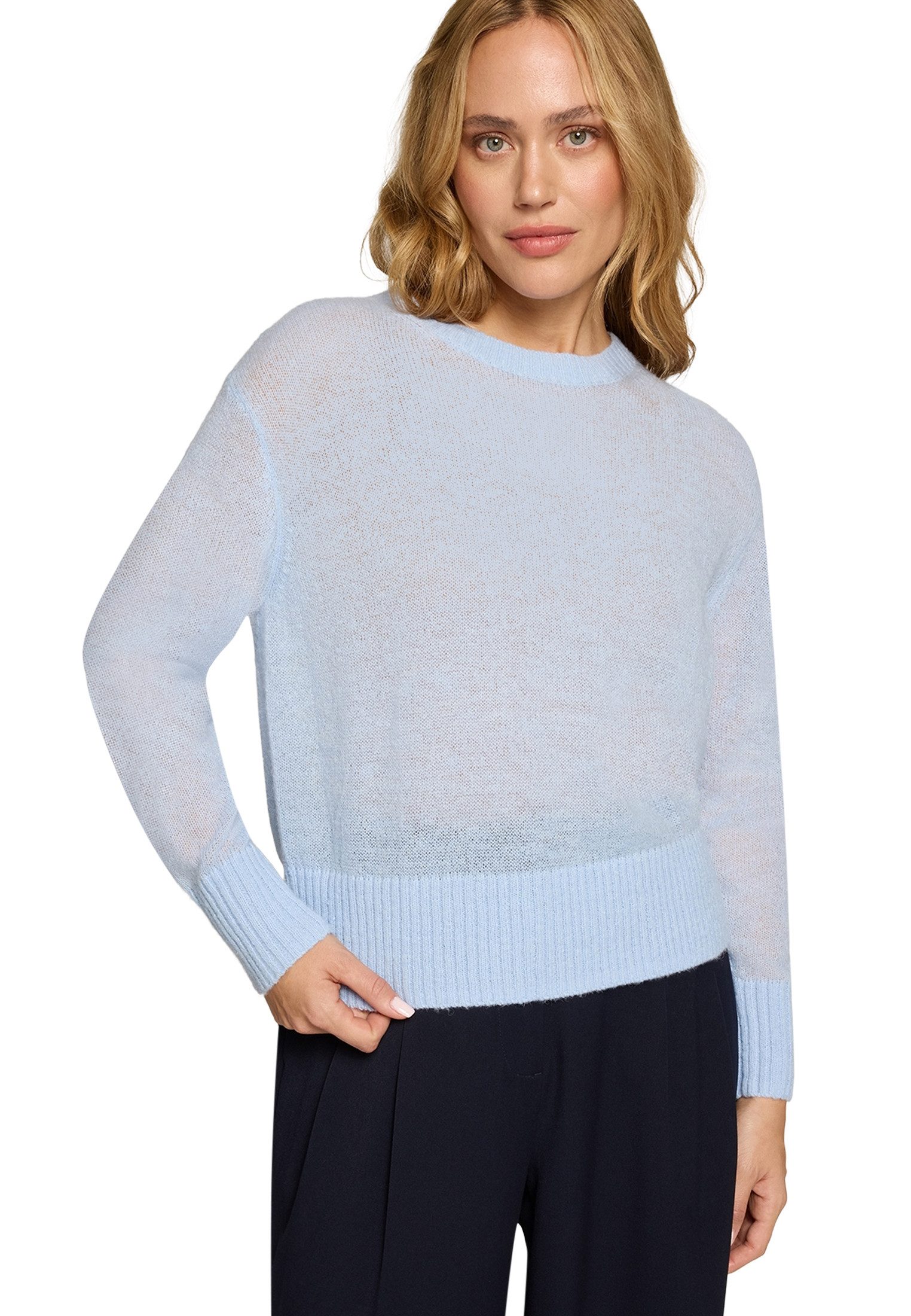 Zero Strickpullover Damen mit Alpakawolle (1-tlg) Plain/ohne Details