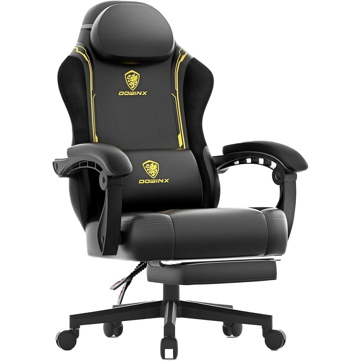 LuxusKollektion Gaming-Stuhl Gaming Stuhl Lendenstütze Massage Rückenlehne 150kg Gelb