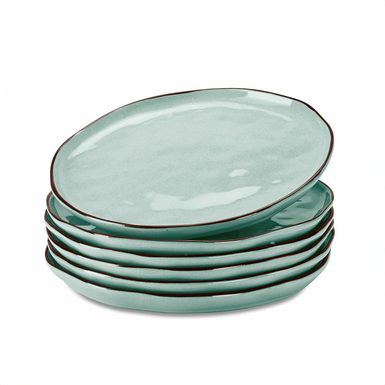 Mirabeau Geschirr-Set Teller 6er Set Biarré türkis, Steinzeug
