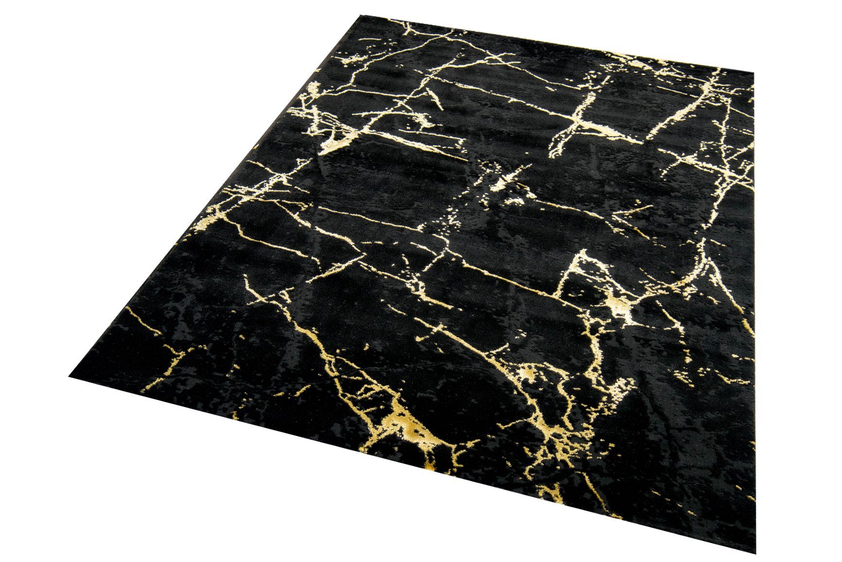 Carpetia Teppich Teppich modern Wohnzimmerteppich Marmor Optik schwarz gold günstig online kaufen