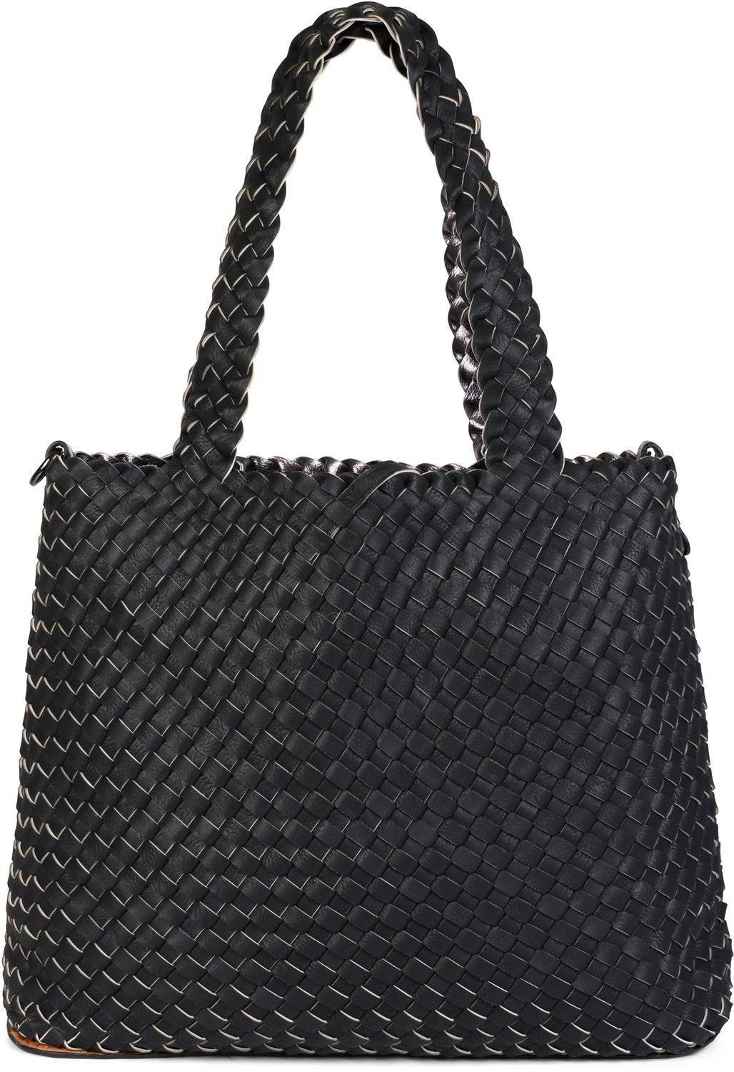 styleBREAKER Schultertasche Große XXL Wendetasche geflochten (2-tlg)