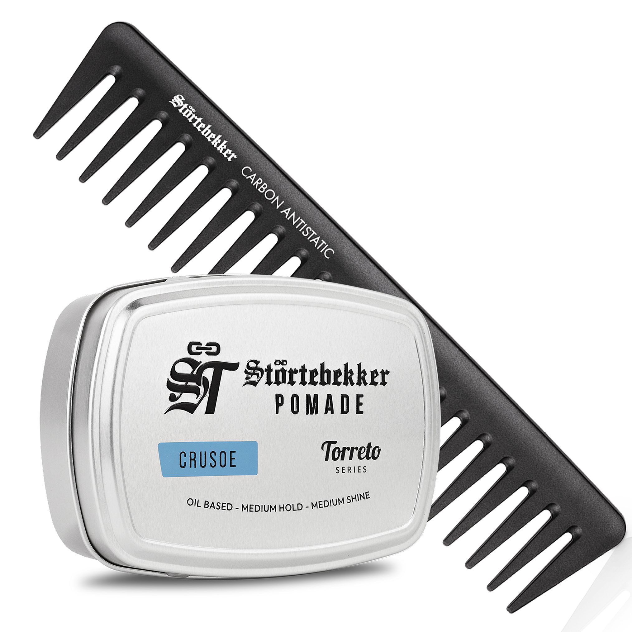 Störtebekker Haarpomade 'Torreto Series' - Ölbasiert im Set mit Styling-Kamm, Haarstyling