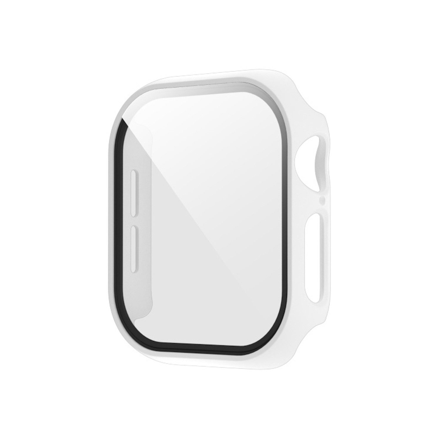 Wigento Smartwatch-Hülle Für Apple Watch Series 11 / 10 42mm Kunststoff PC Hülle + H9 Glas Weiß, Schutzhülle aus PC + gehärtetem Glas für Rundumschutz