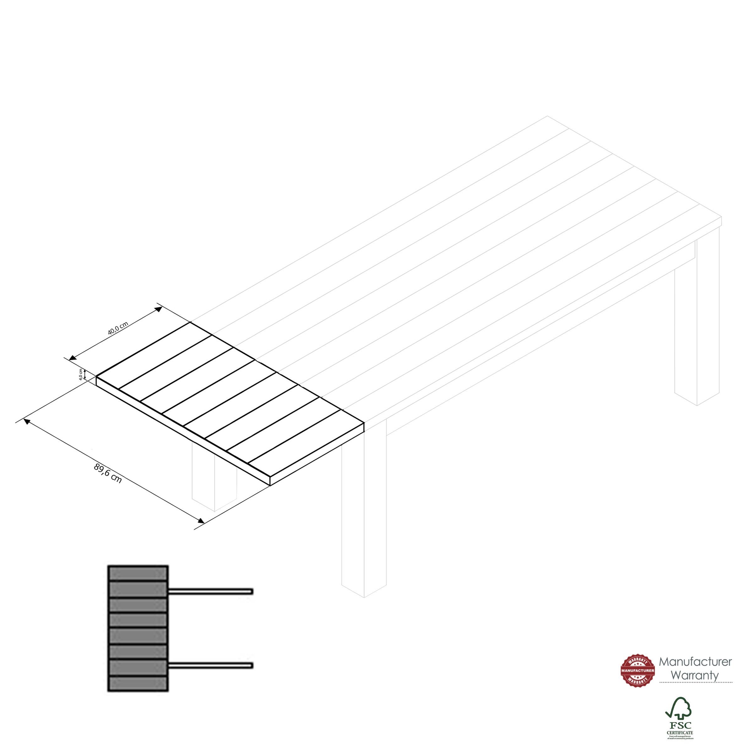 Miami 920AP-01, 40x4x89,6 in möbelando cm Holz (BxHxT) Weiß/Grau. aus Ansteckplatte Abmessungen