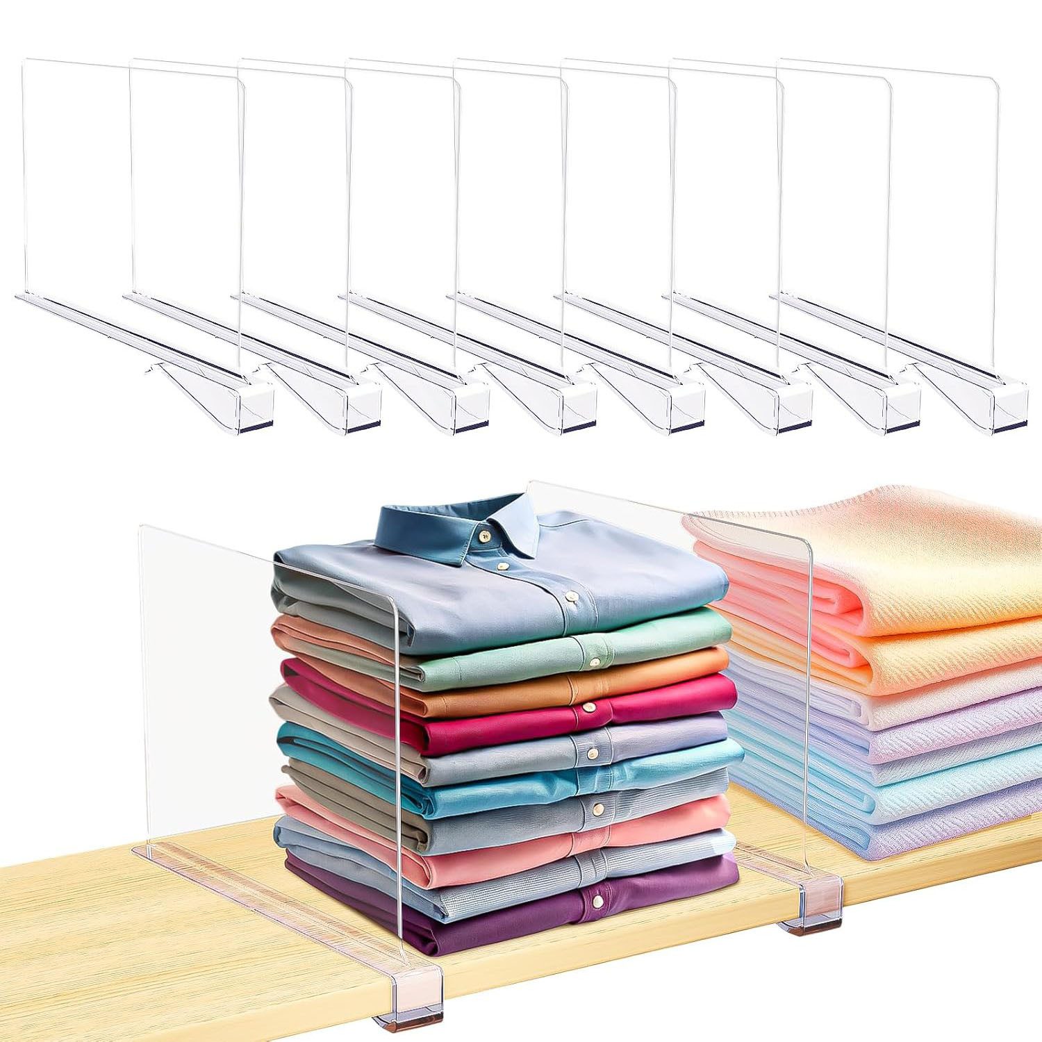 Refined Living Organizer 8 Stück Transparente Acryl-regaltrenner 30 x 20 cm günstig online kaufen
