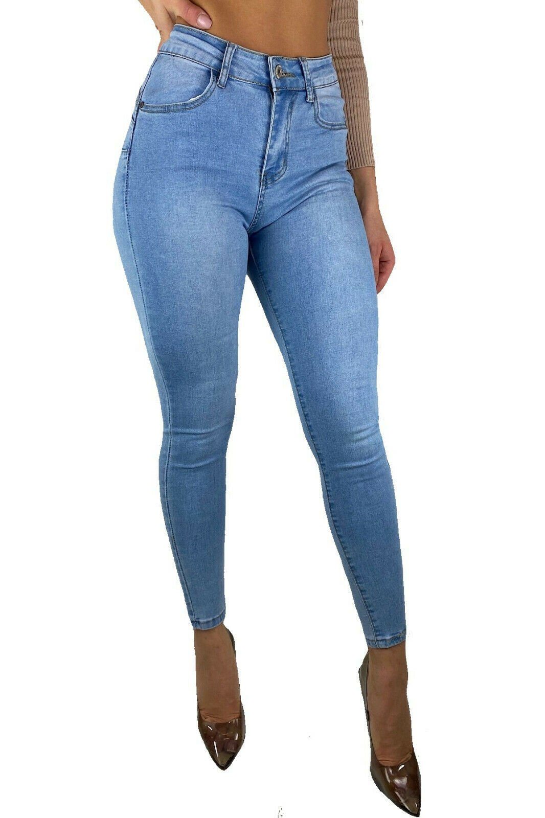 Worldclassca Skinny-fit-Jeans »Worldclassca Damen Skinny Jeans HIGH Waist  Push UP RÖHRENJEANS Denim DAMENJEANS BLAU Hose Stretch DENIMWEAR Blogger  Freizeithose Damenhose MIT Tasche Used Look 34-42 XS-XL« online kaufen |  OTTO