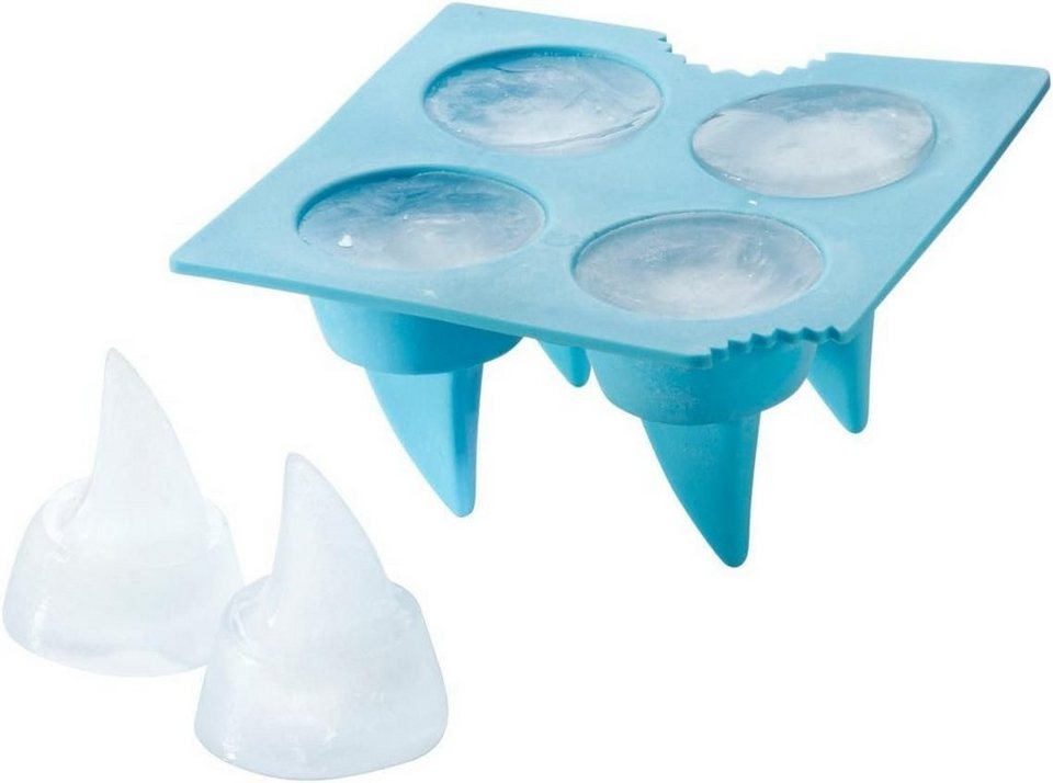 Goods+Gadgets Eiswürfelform, Aberwitzige Form für Eiswürfel in  Haifischflossen