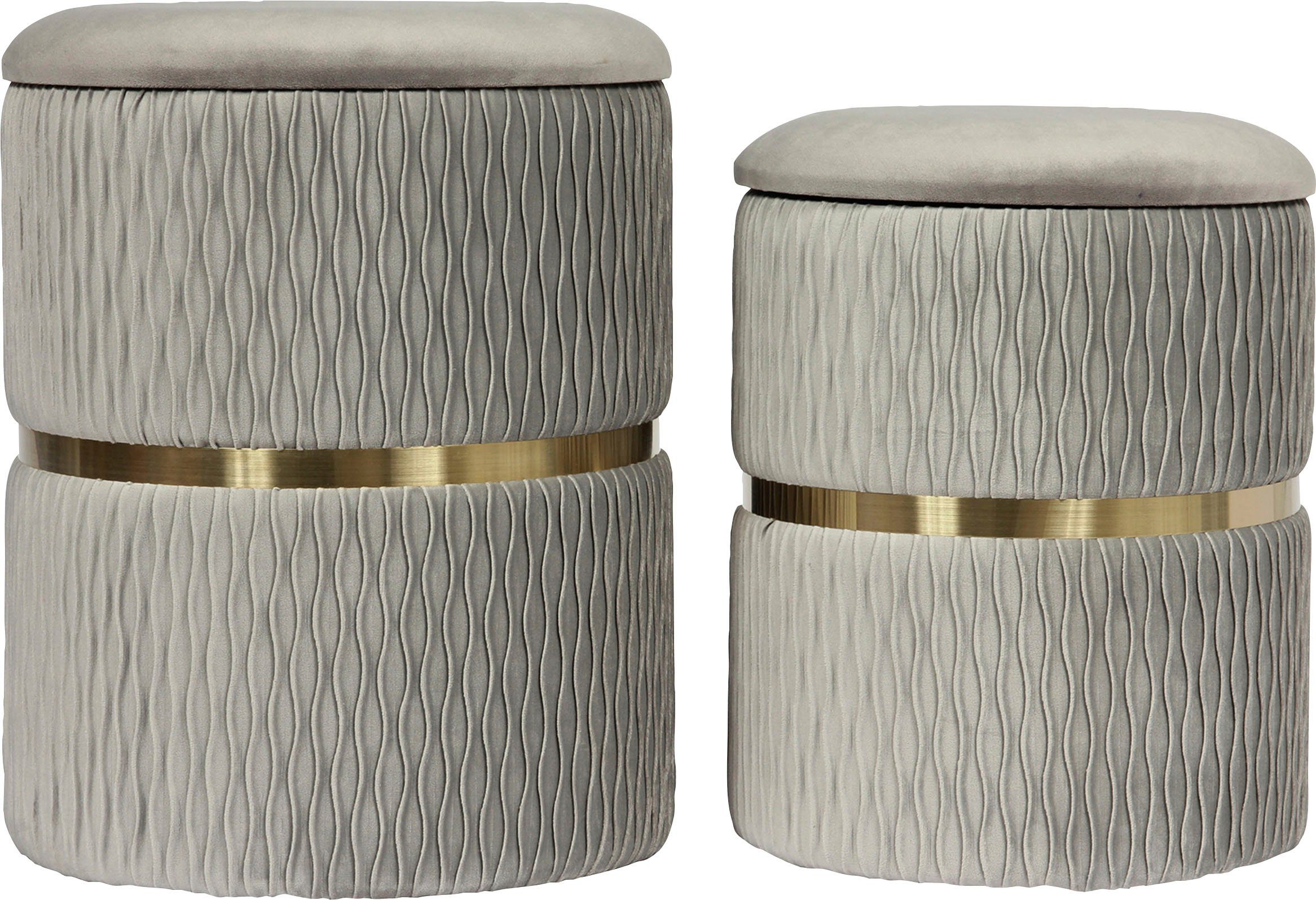 Kayoom Sitzhocker Hocker Milas 2er-Set, Praktischer und versteckter Staurau günstig online kaufen