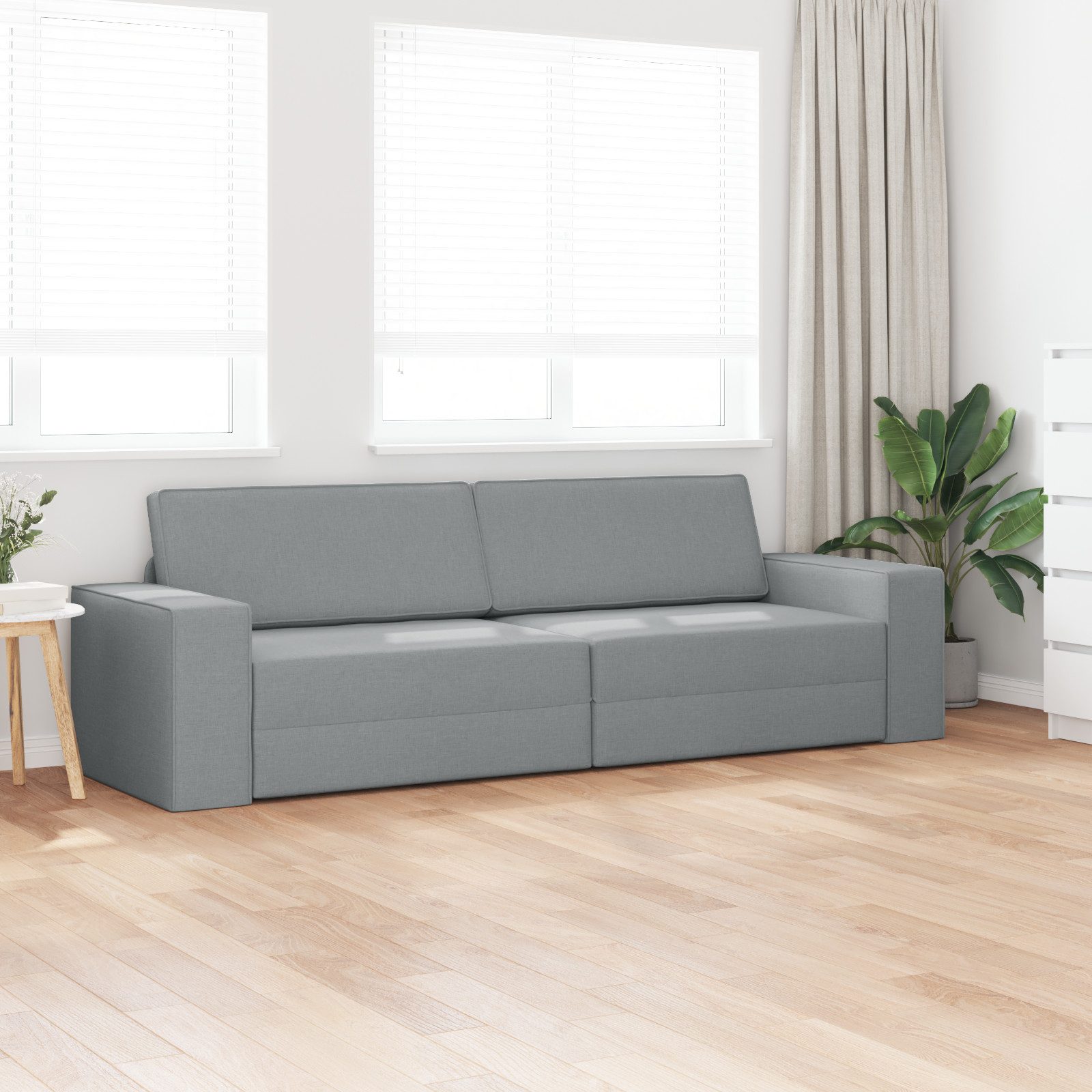 vidaXL Sofa Boden Schlafsofa 2-in-1 Hellgrau günstig online kaufen
