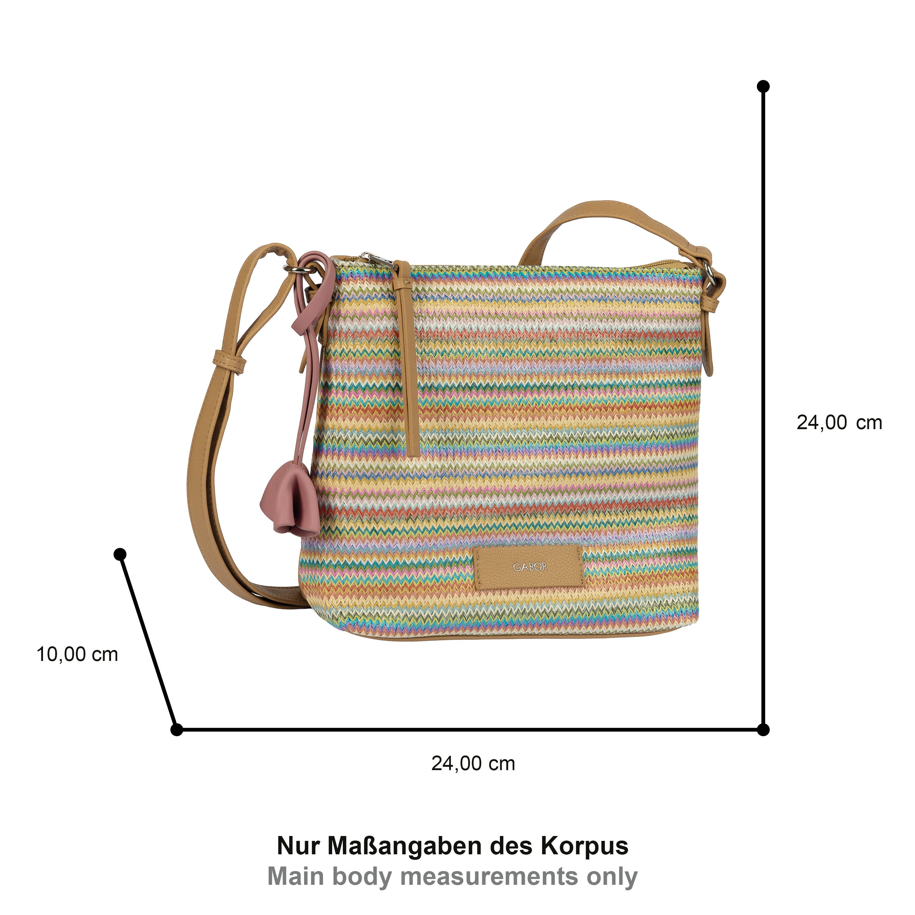 Gabor Umhängetasche Anisa, Damen Schultertasche, Handtasche mit Blütenanhänger