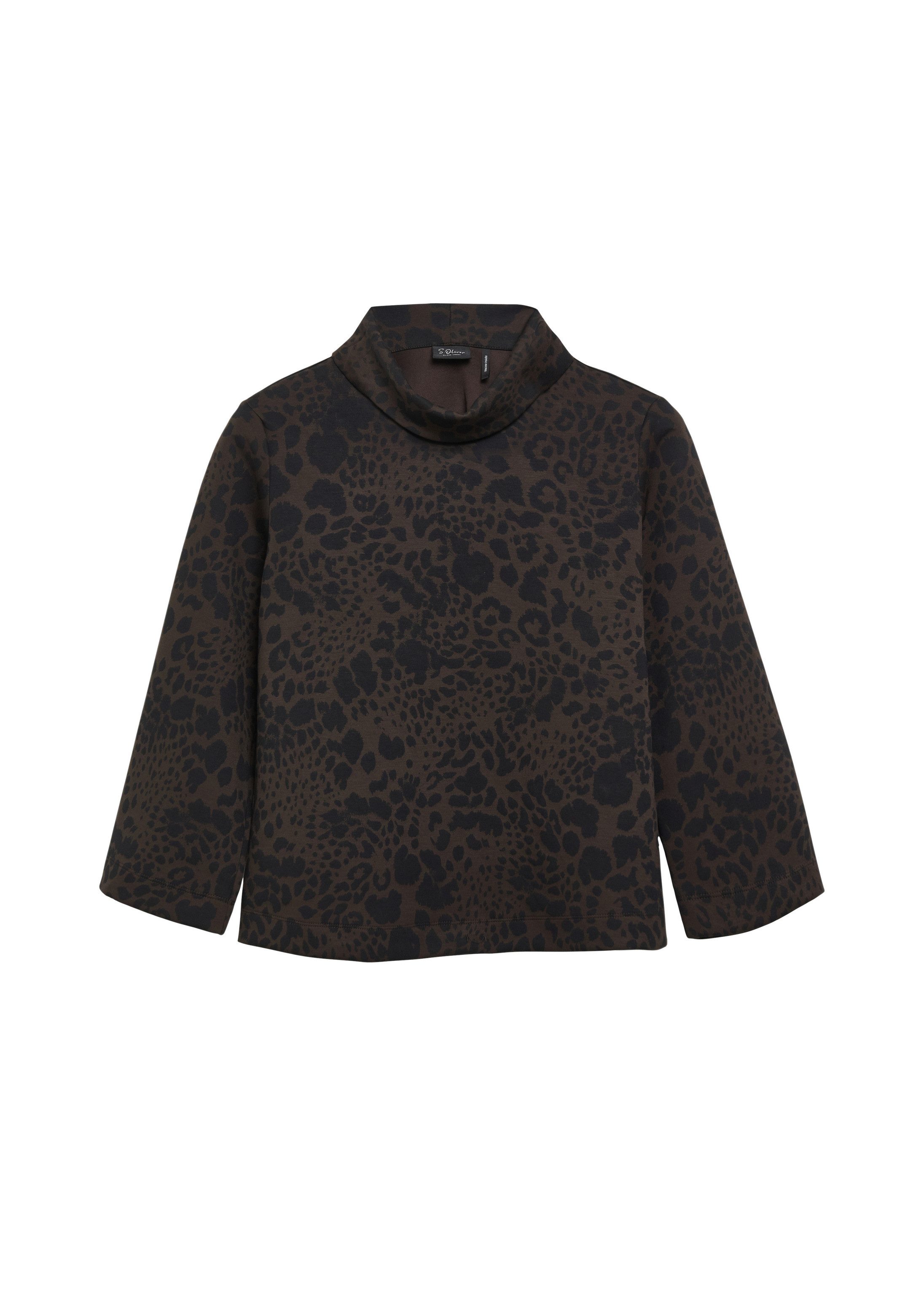 s.Oliver 3/4 Arm-Pullover Sweatshirt Sweatshirt mit All-over-Print im Relaxed Fit